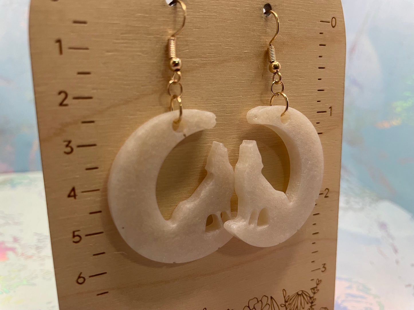 Boucles d'oreilles Loup et Lune