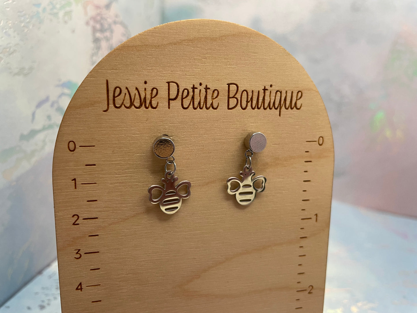 Tiny Silver Bee Stud Earrings