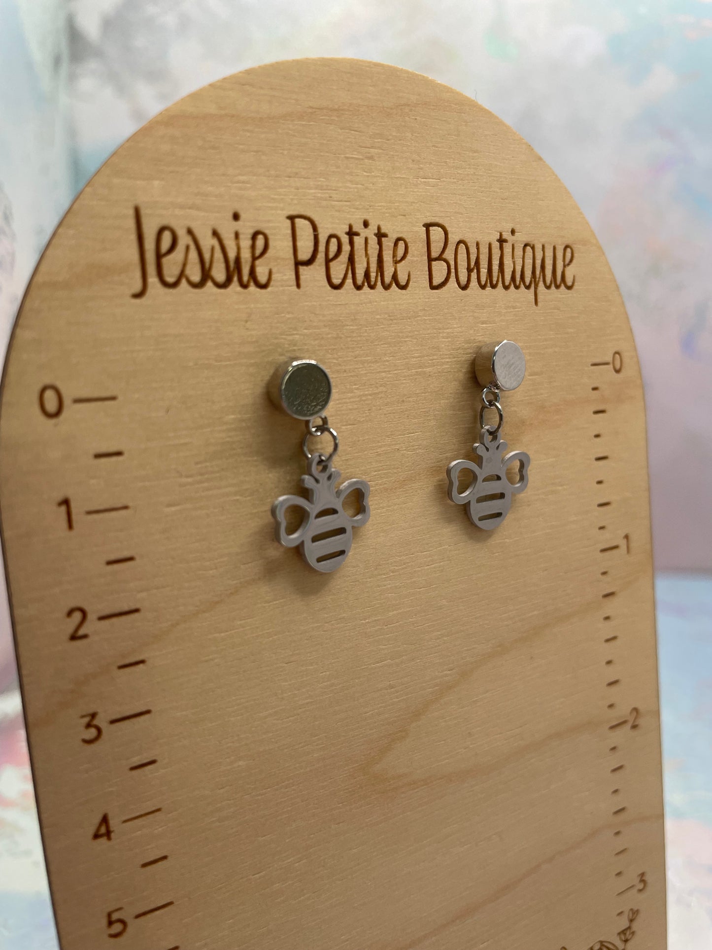 Tiny Silver Bee Stud Earrings