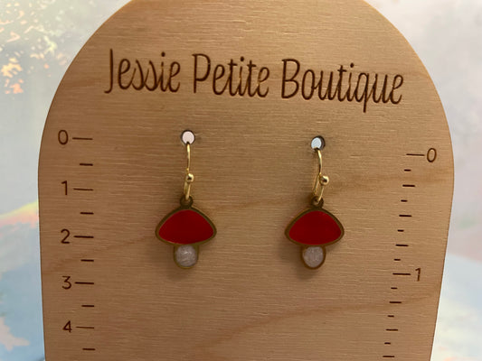 Tiny Mushroom Earrings