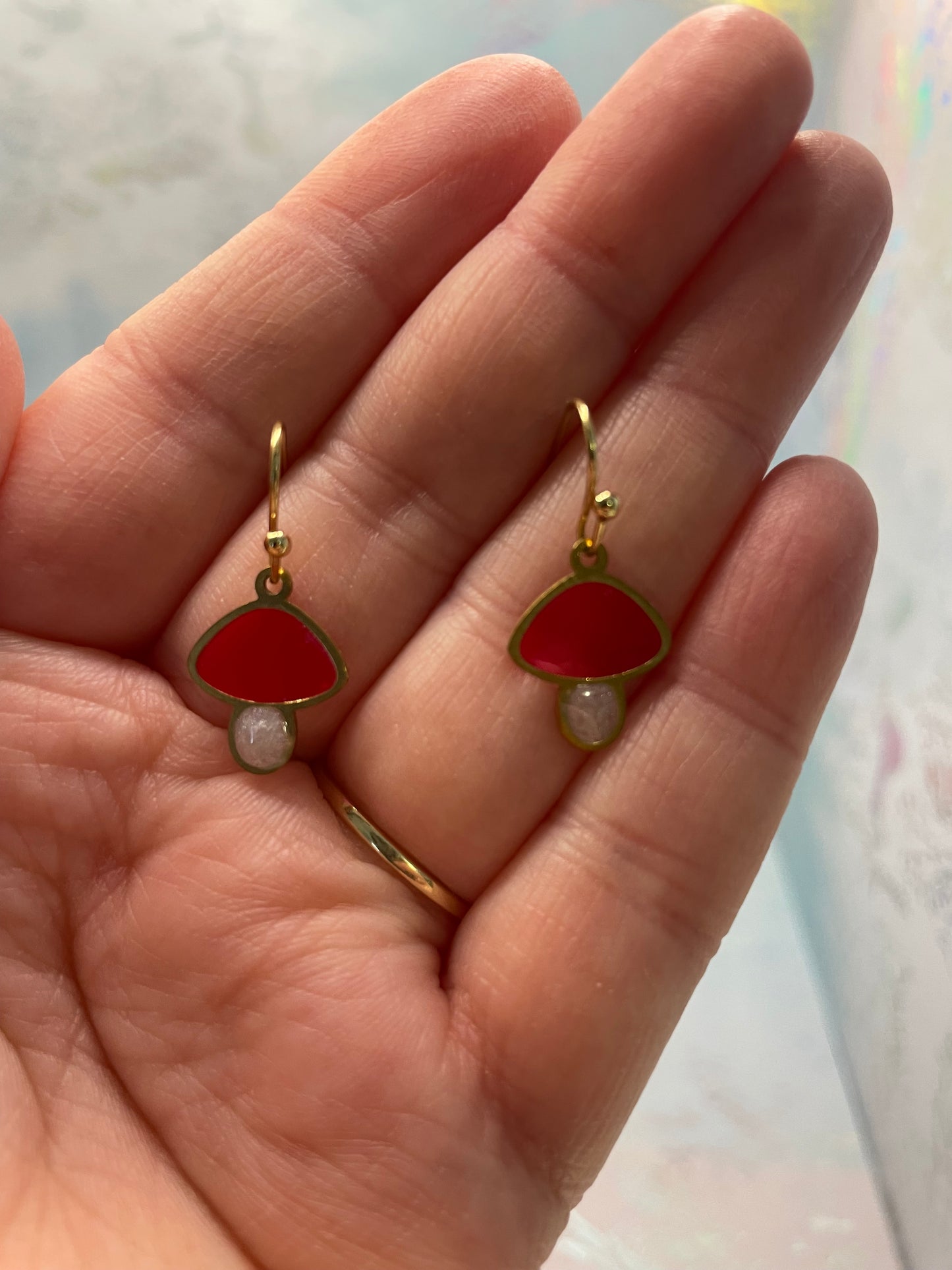 Tiny Mushroom Earrings
