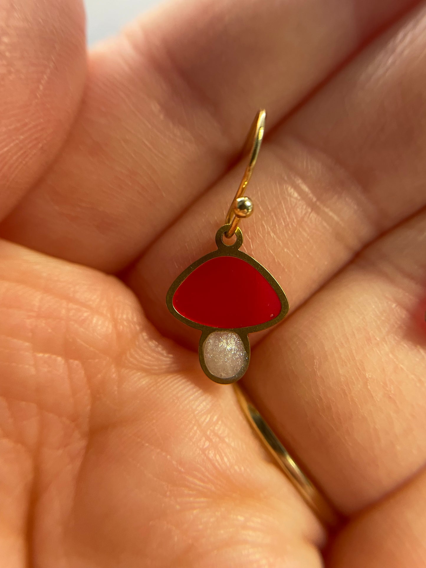Tiny Mushroom Earrings