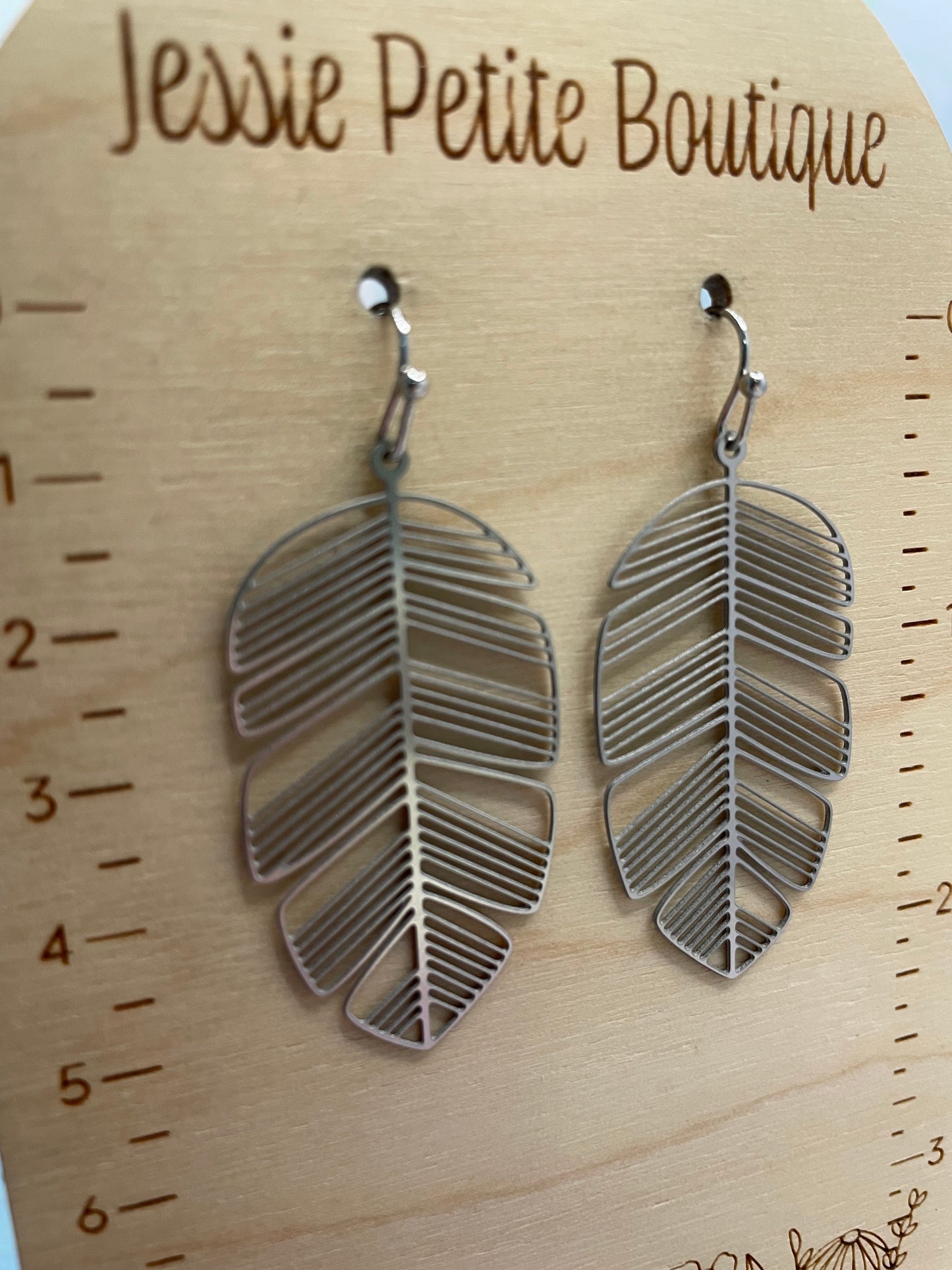 Silver Long Leaf Filigree Earrings-Nickel Free