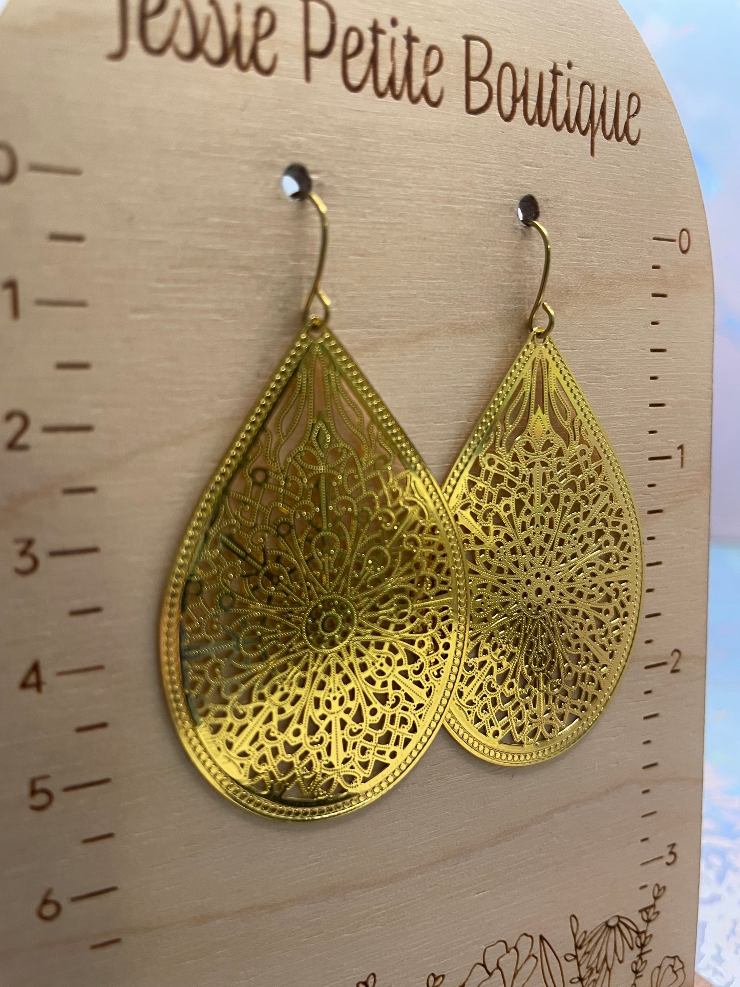 Boucles d’oreilles goutte filigrane-Sans Nickel