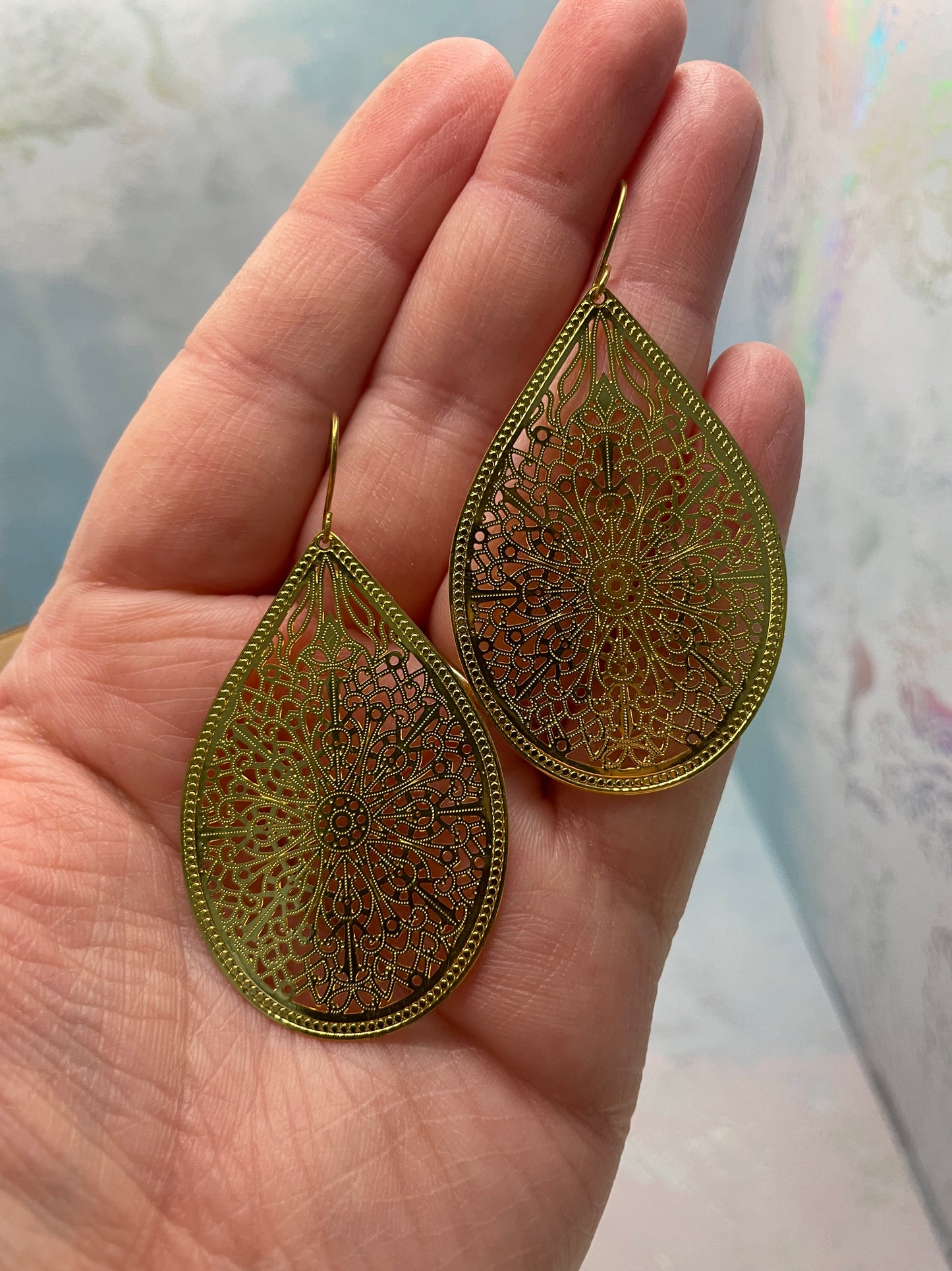 Boucles d’oreilles goutte filigrane-Sans Nickel