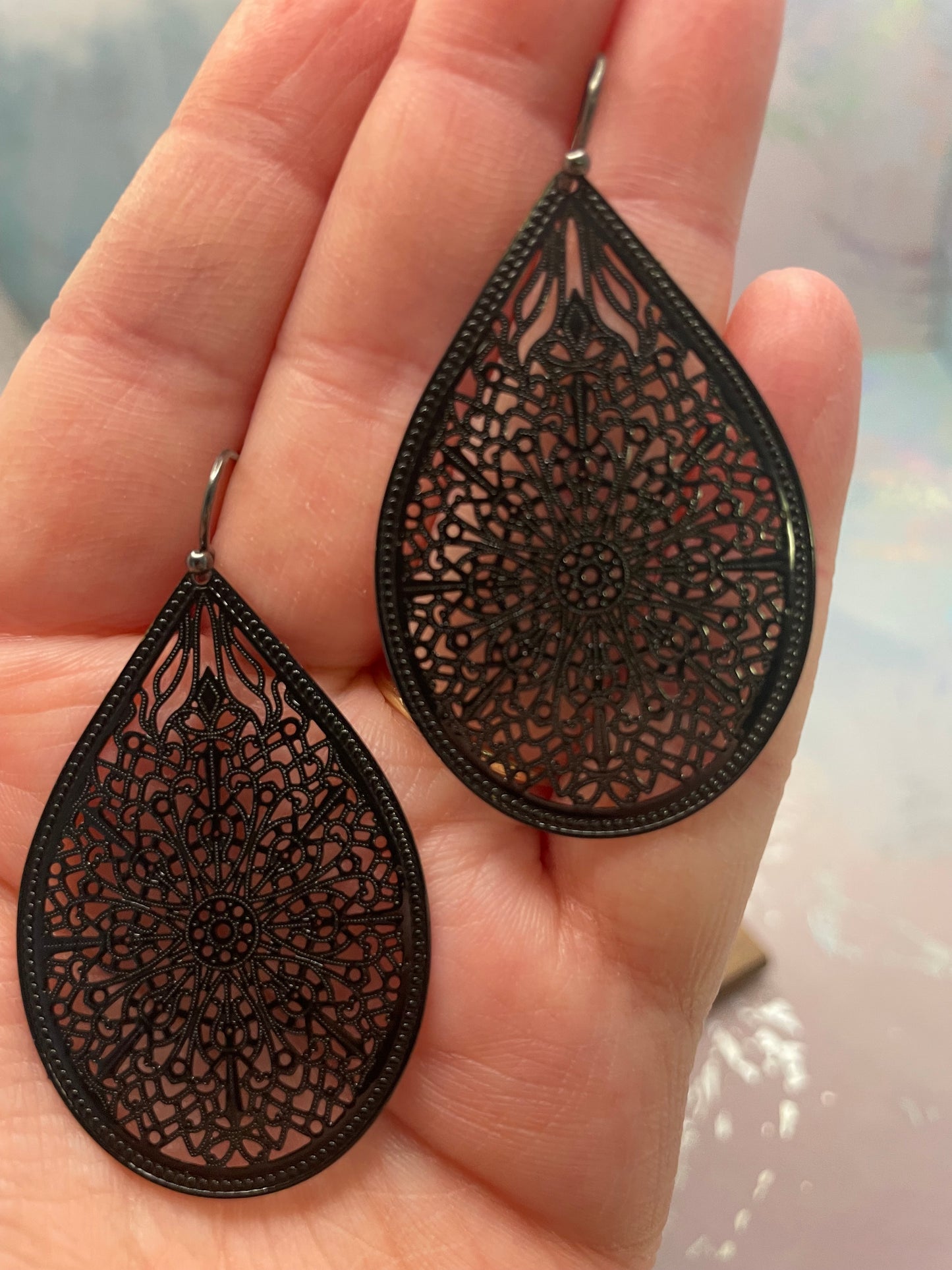 Boucles d’oreilles goutte filigrane-Sans Nickel