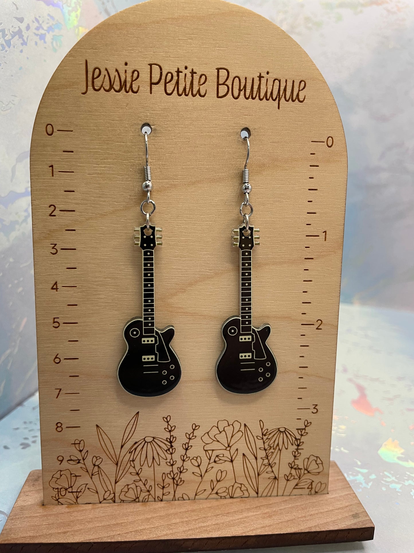 Boucles d’oreilles guitare électrique pendantes-Sans Nickel