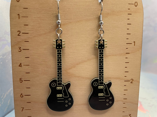 Electric Guitar Acrylic Dangle Earrings- Nickel Free
