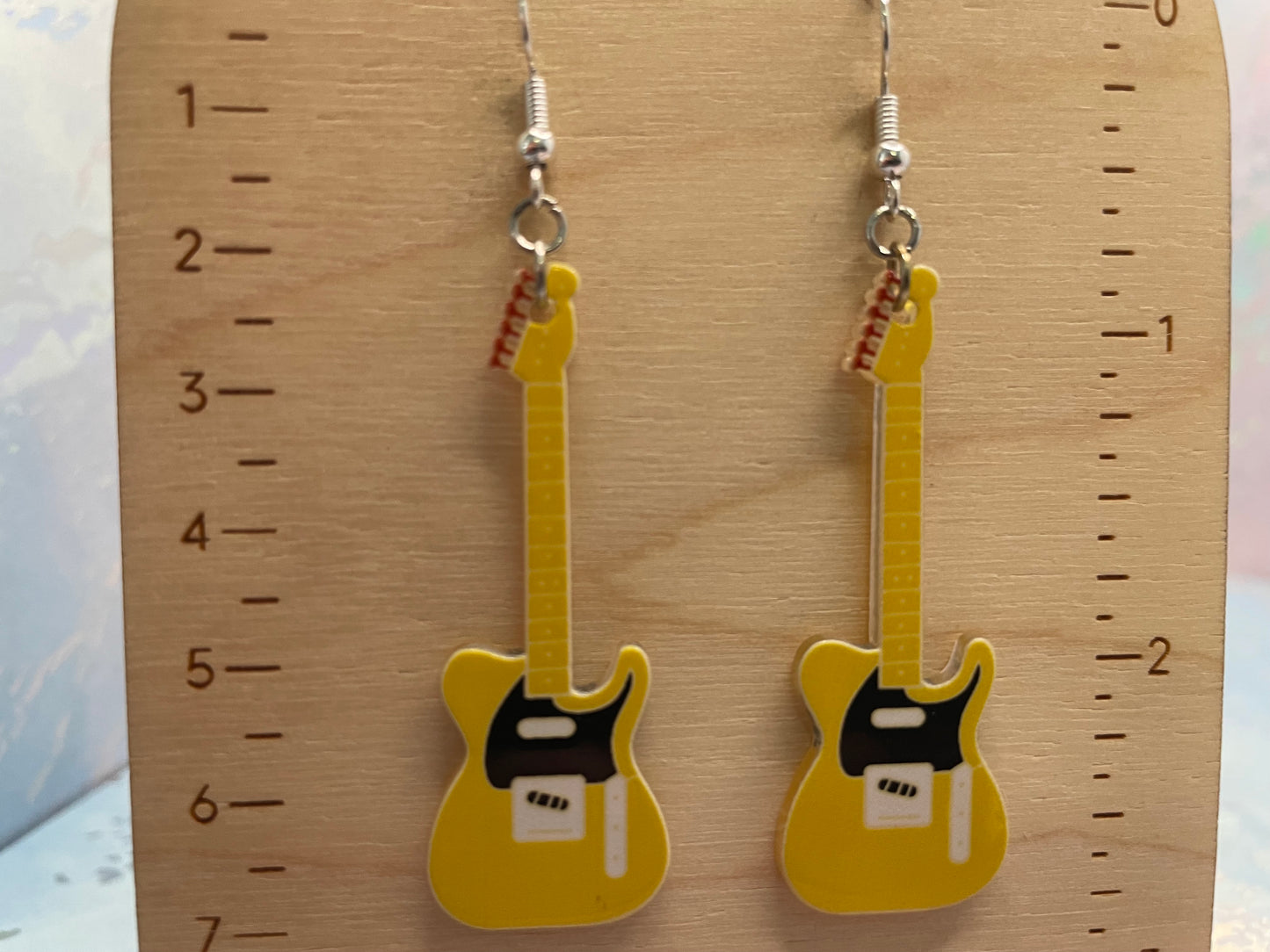Boucles d’oreilles guitare électrique pendantes-Sans Nickel