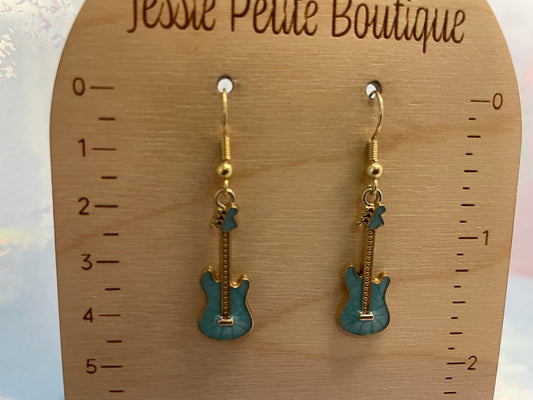 Mini Electric Guitar Dangle Earrings –Nickel Free