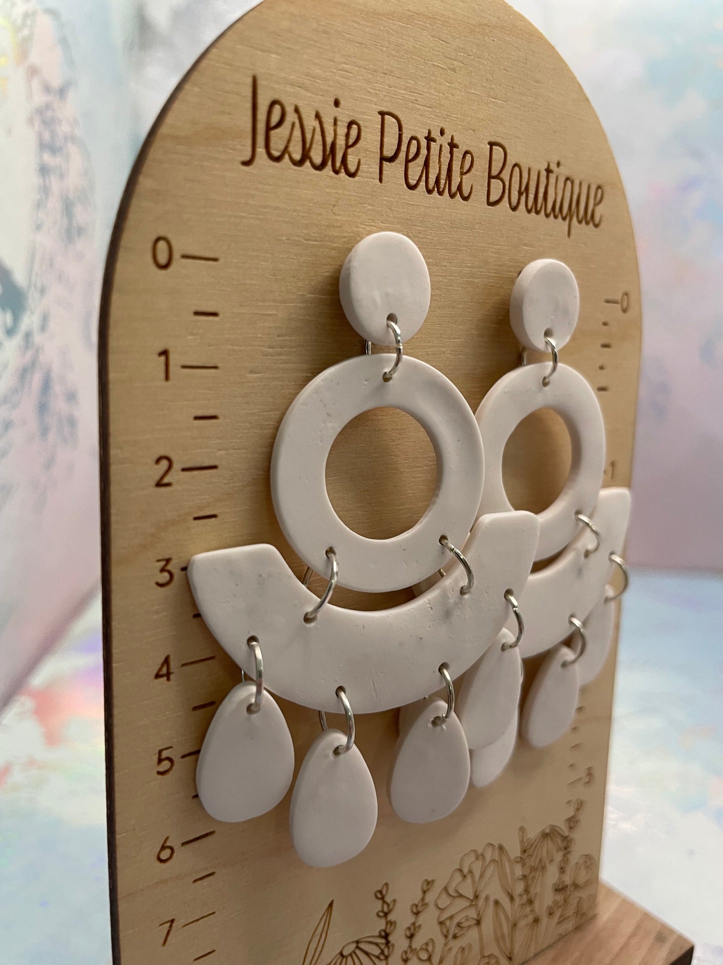 Boucles d’oreilles Jessie blanches en argile-Sans Nickel