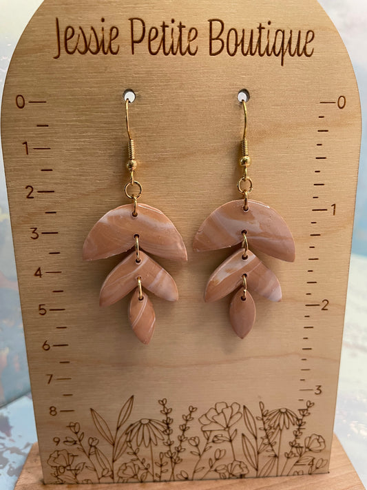 Boucle d'oreille Alba Beige marbré