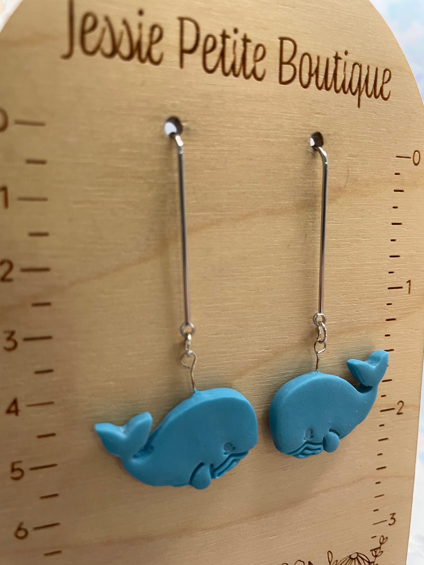 Boucles d’oreilles baleine argile bleue pendante-Sans Nickel