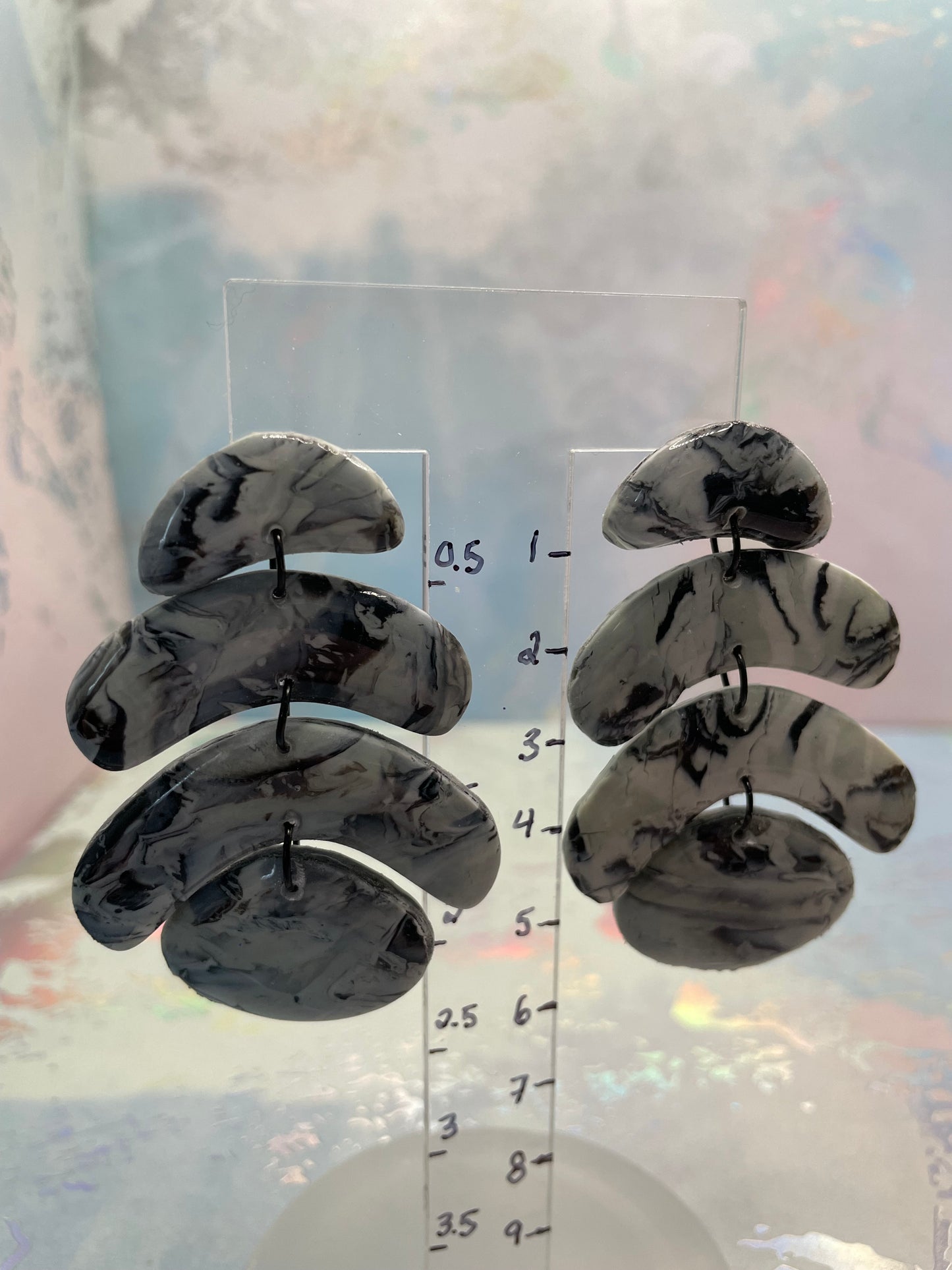 Boucles d’oreilles pendantes sculpturales-Sans Nickel