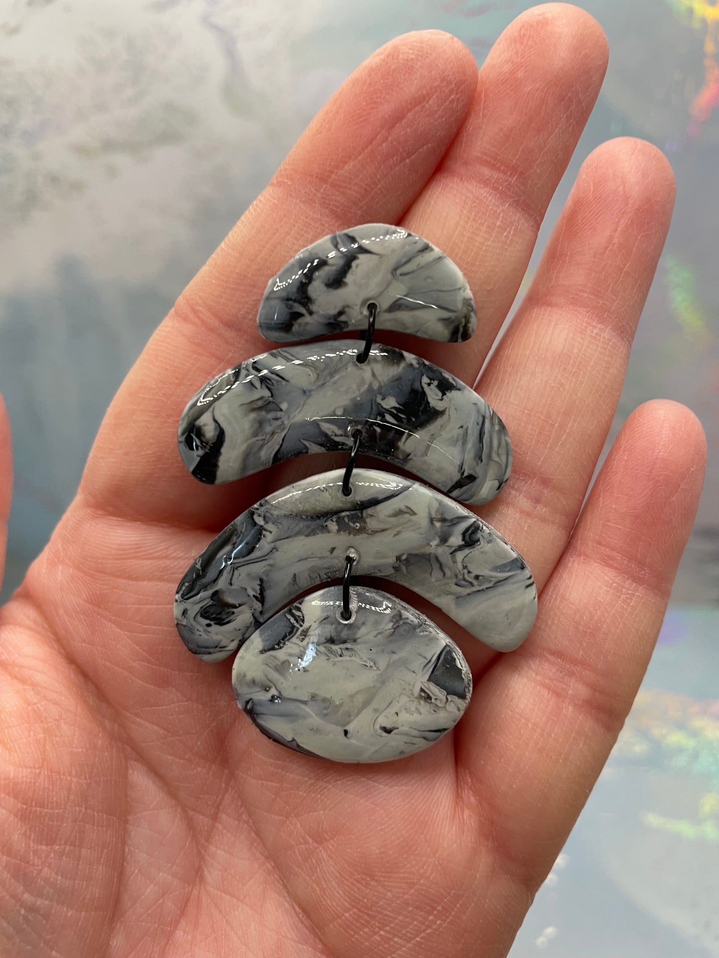 Boucles d’oreilles pendantes sculpturales-Sans Nickel