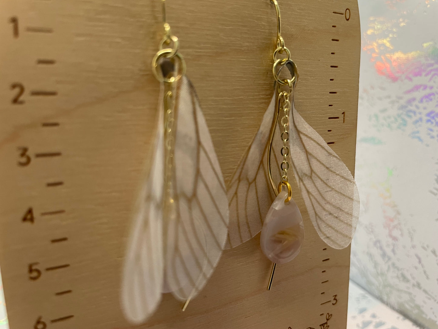 Boucle d'oreille ailes de papillons dorées pendantes-Sans Nickel