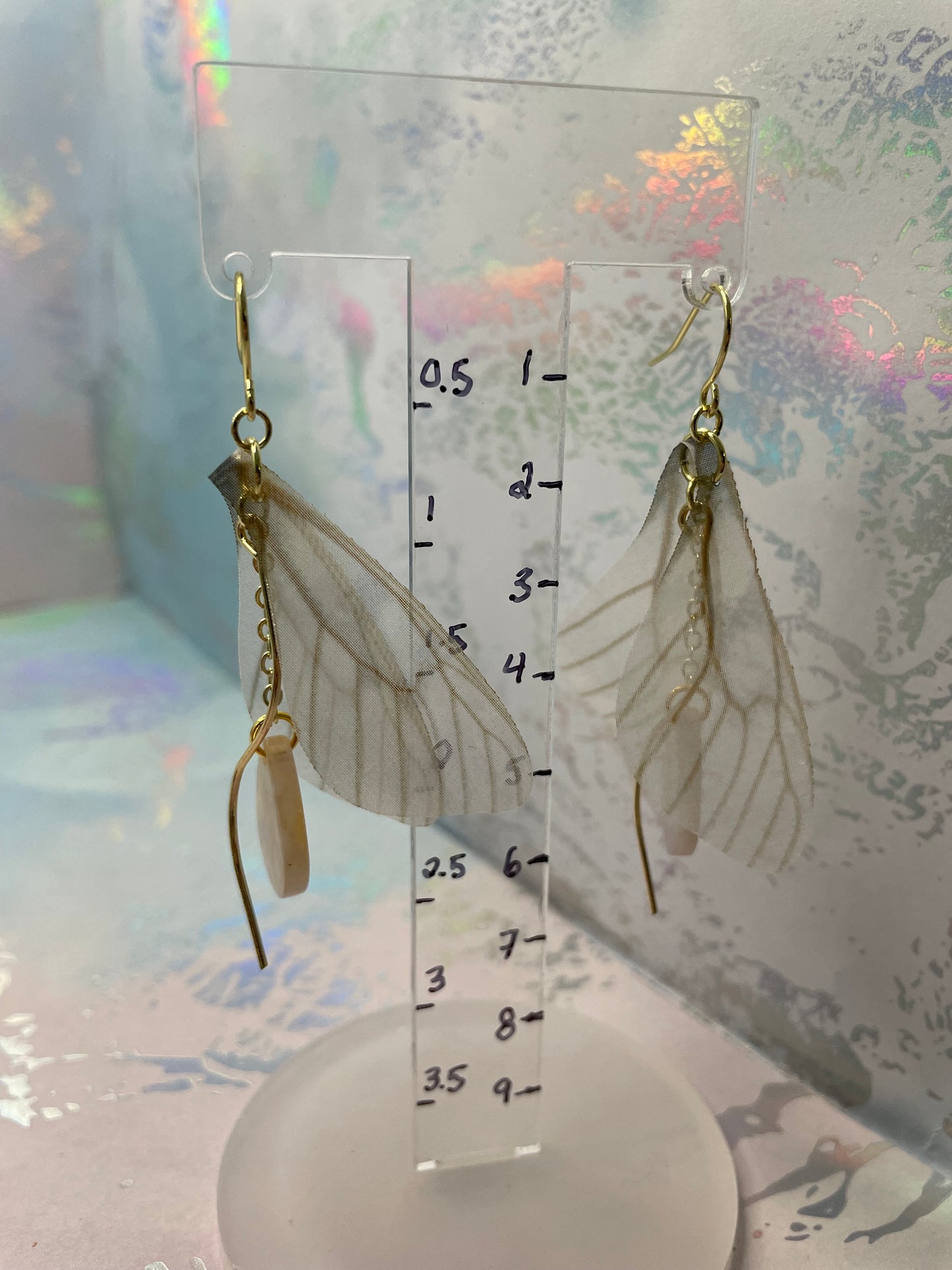 Boucle d'oreille ailes de papillons dorées pendantes-Sans Nickel