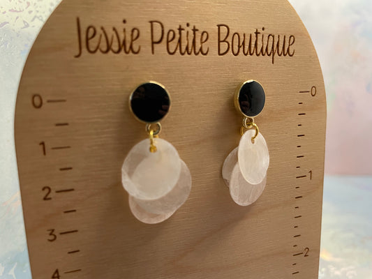 Boucles d’oreilles avec coquillage blanc pendant-Sans Nickel