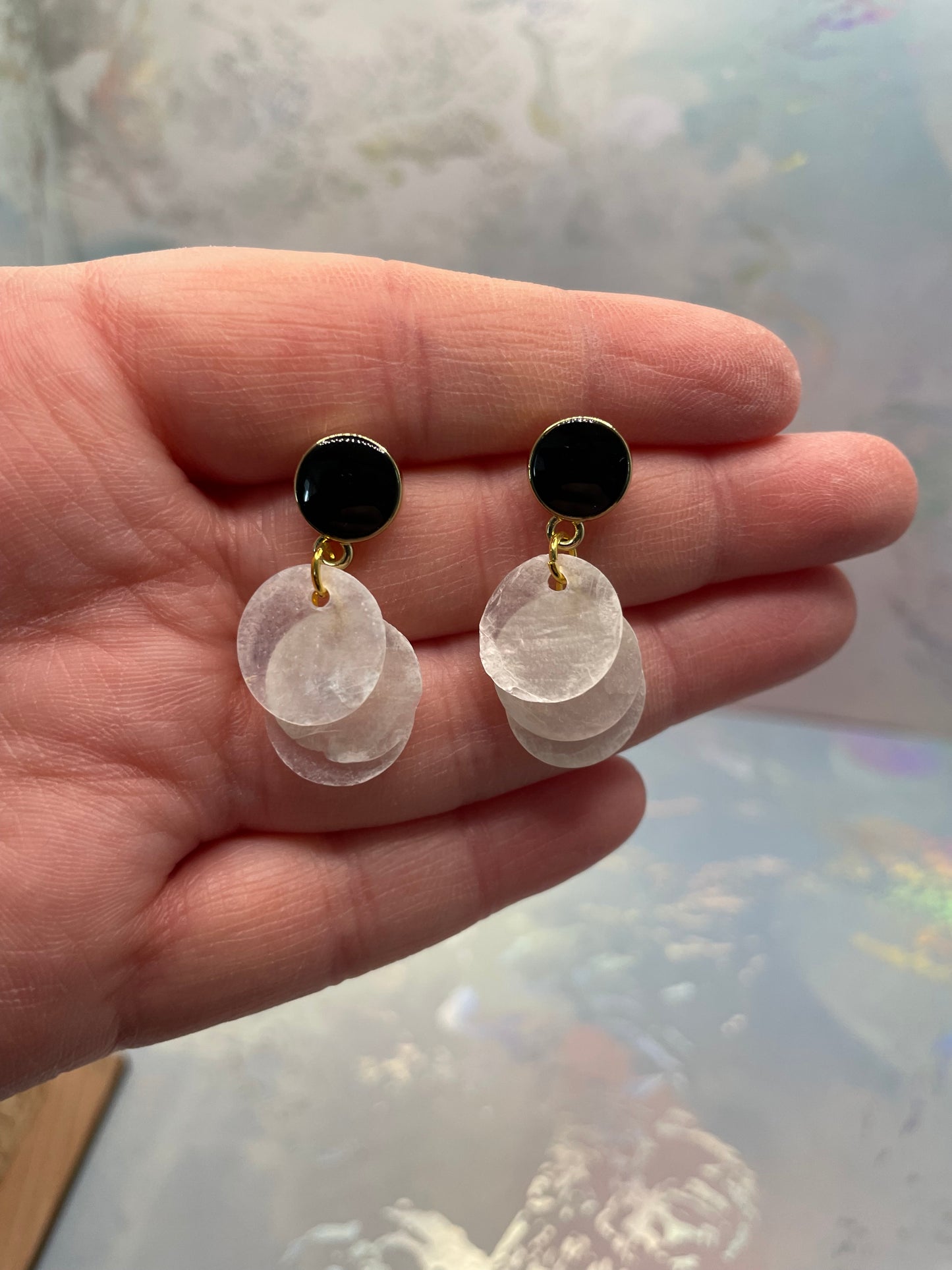 Boucles d’oreilles avec coquillage blanc pendant-Sans Nickel