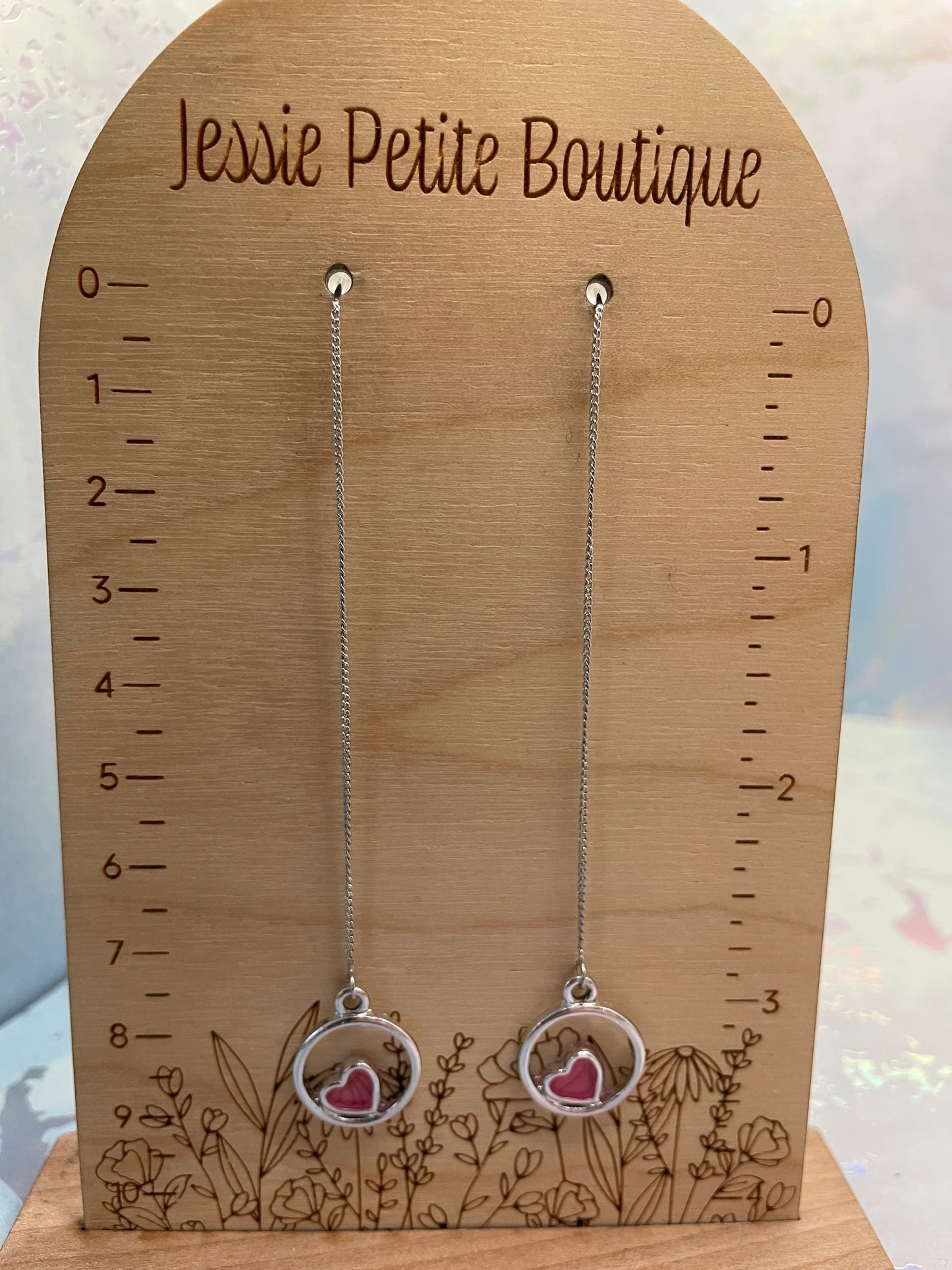 Glow-in-the-Dark Heart Circle Earrings-Nickel Free