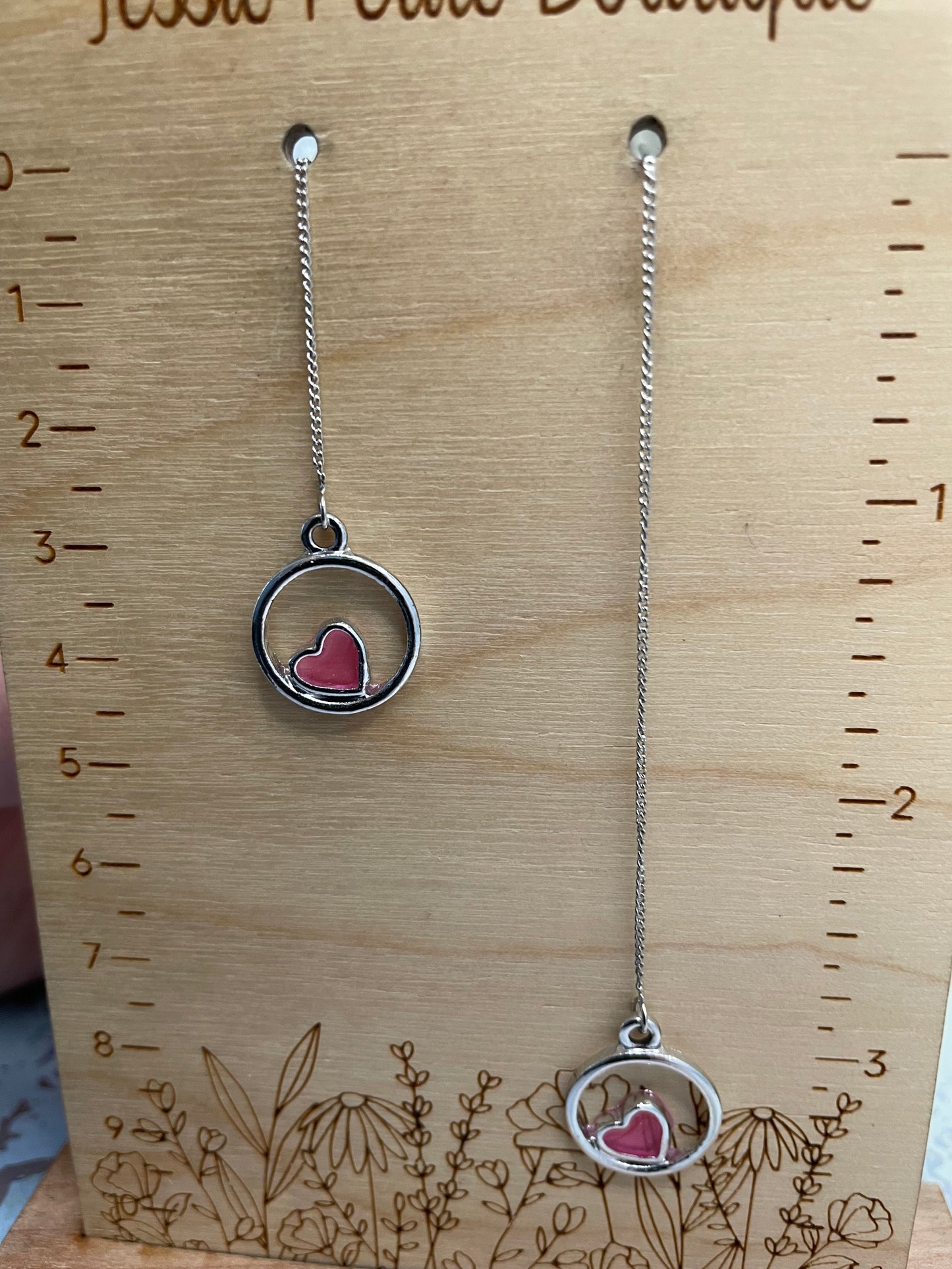 Glow-in-the-Dark Heart Circle Earrings-Nickel Free