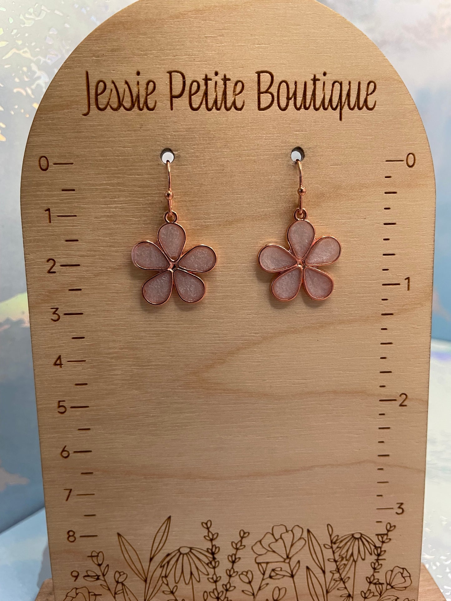 Boucles d’oreilles pendantes fleur –Acier Inoxydable+Sans Nickel