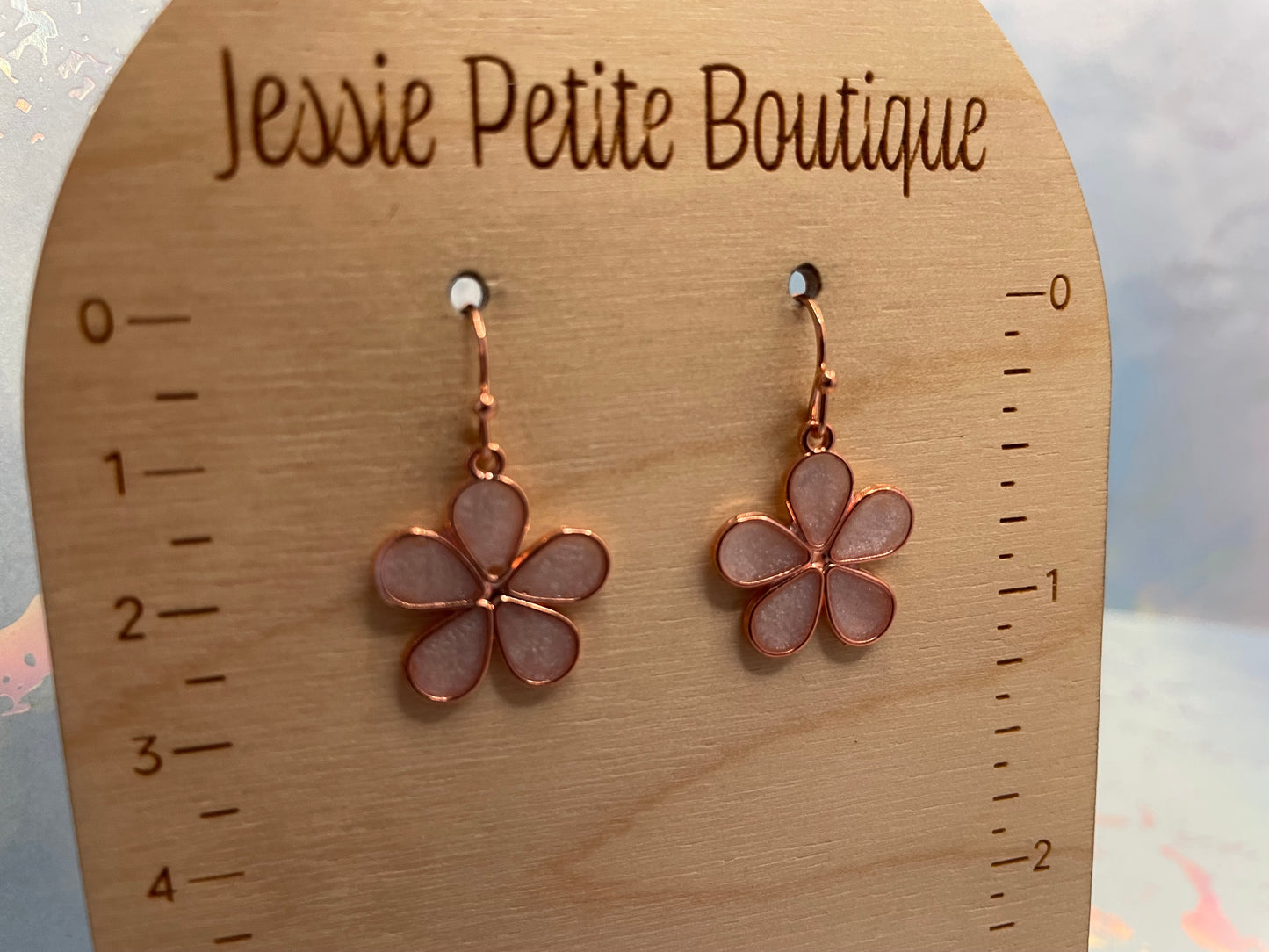 Boucles d’oreilles pendantes fleur –Acier Inoxydable+Sans Nickel