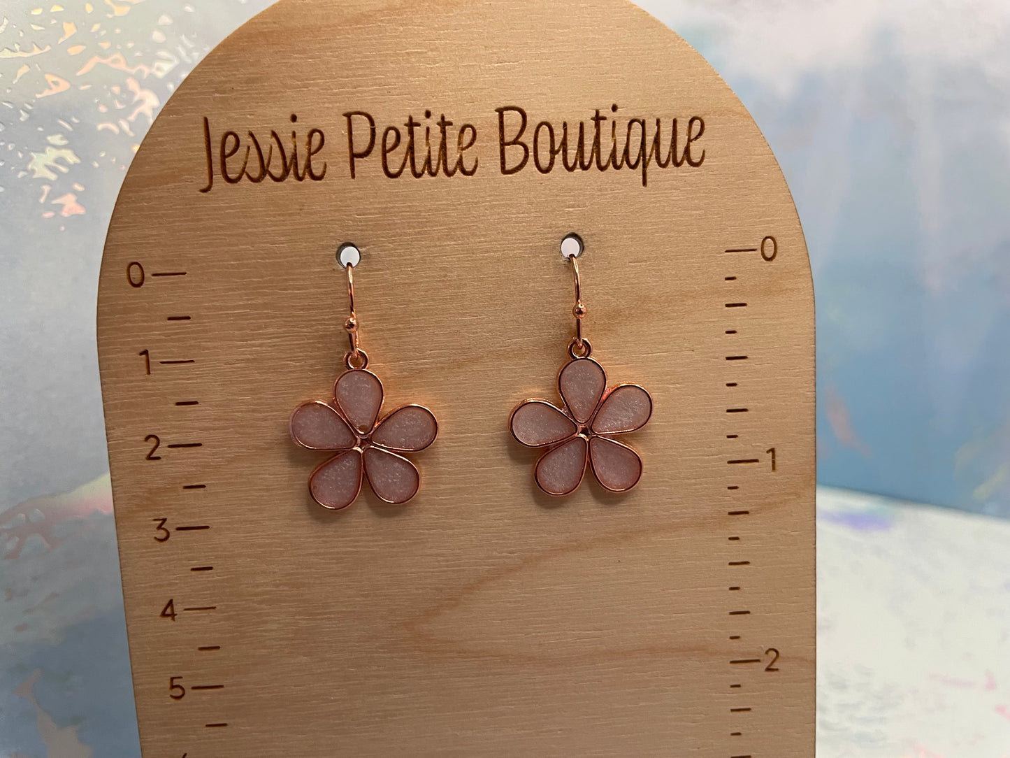 Boucles d’oreilles pendantes fleur –Acier Inoxydable+Sans Nickel