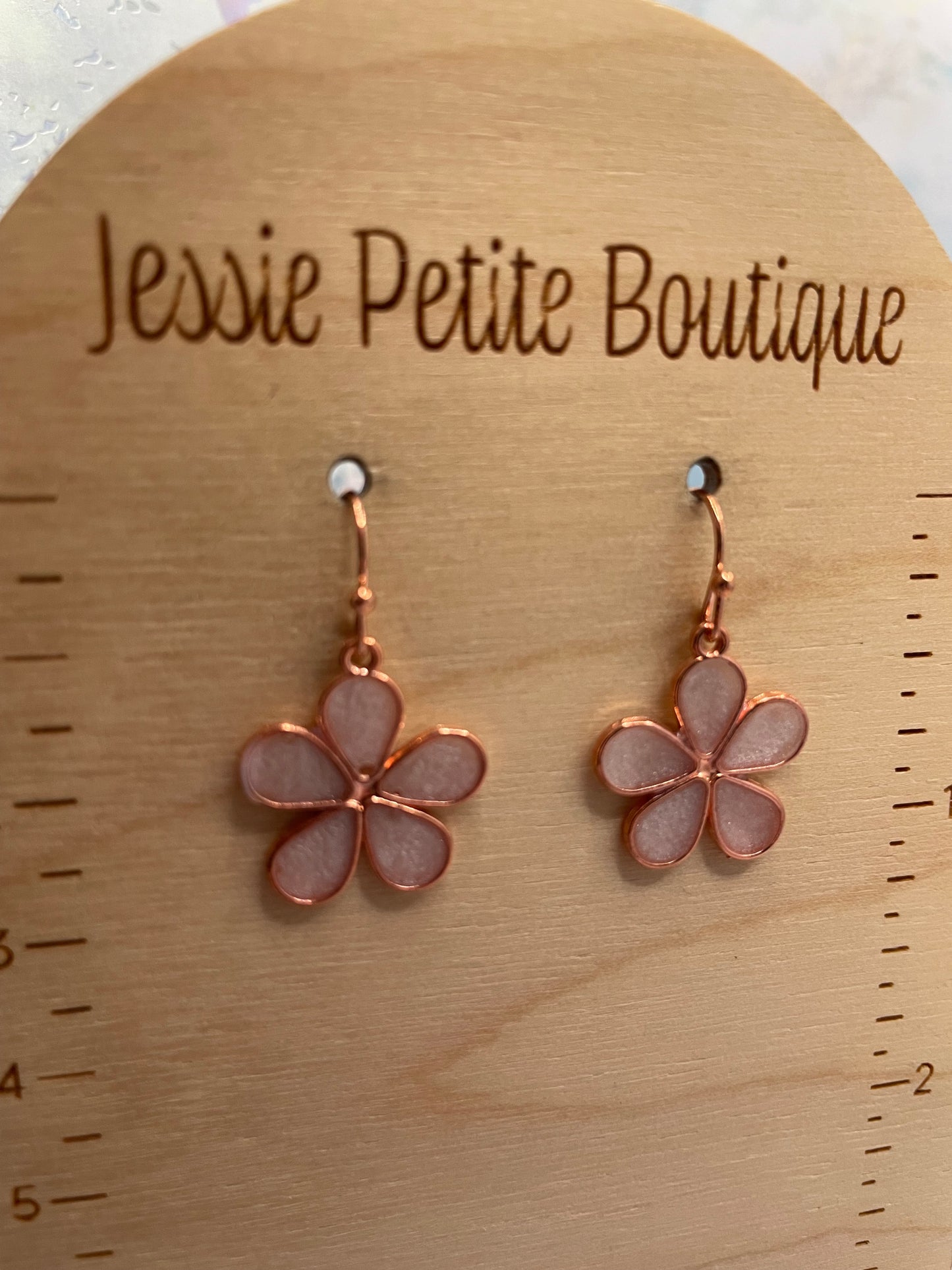 Boucles d’oreilles pendantes fleur –Acier Inoxydable+Sans Nickel