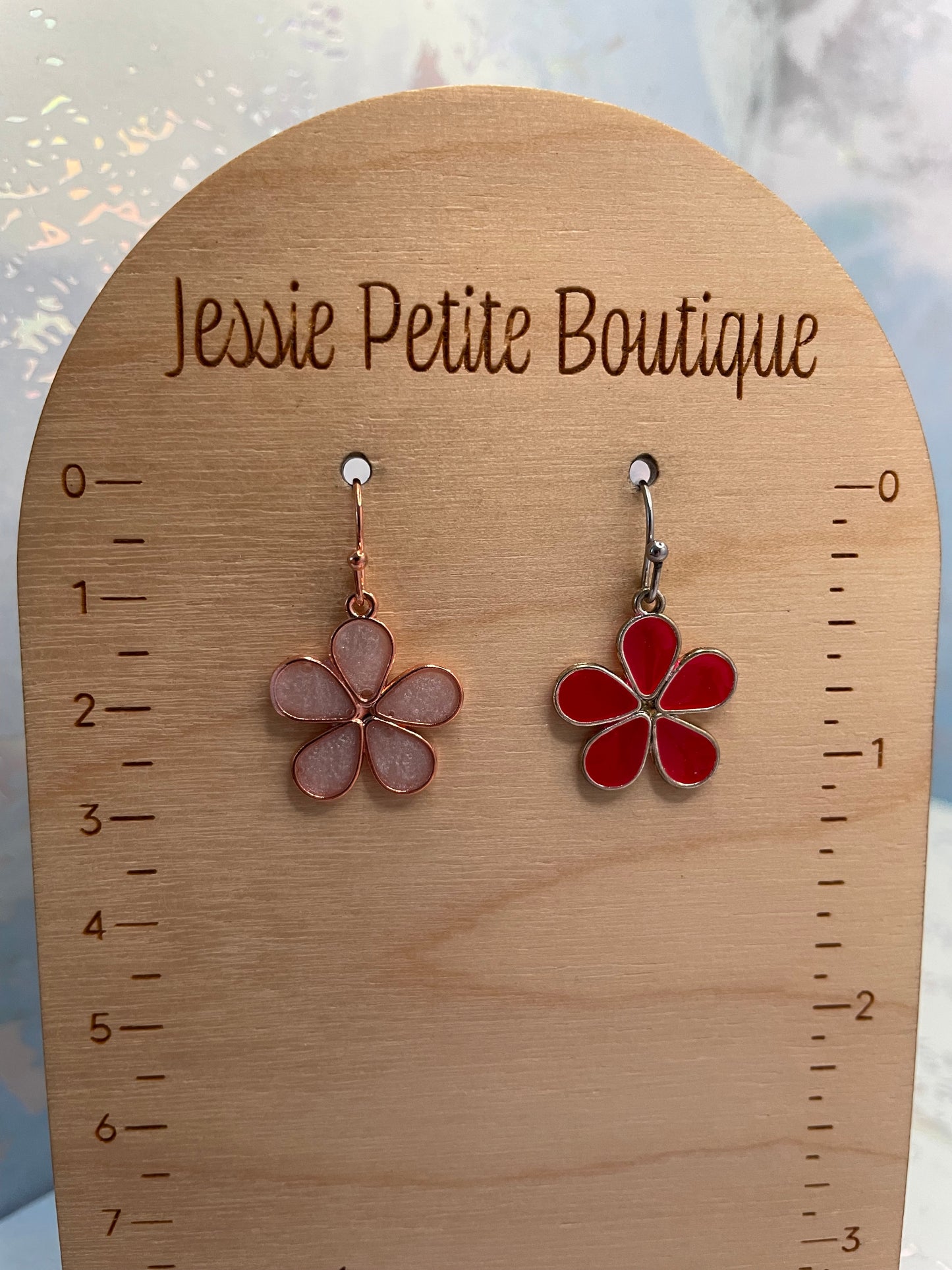 Boucles d’oreilles pendantes fleur –Acier Inoxydable+Sans Nickel