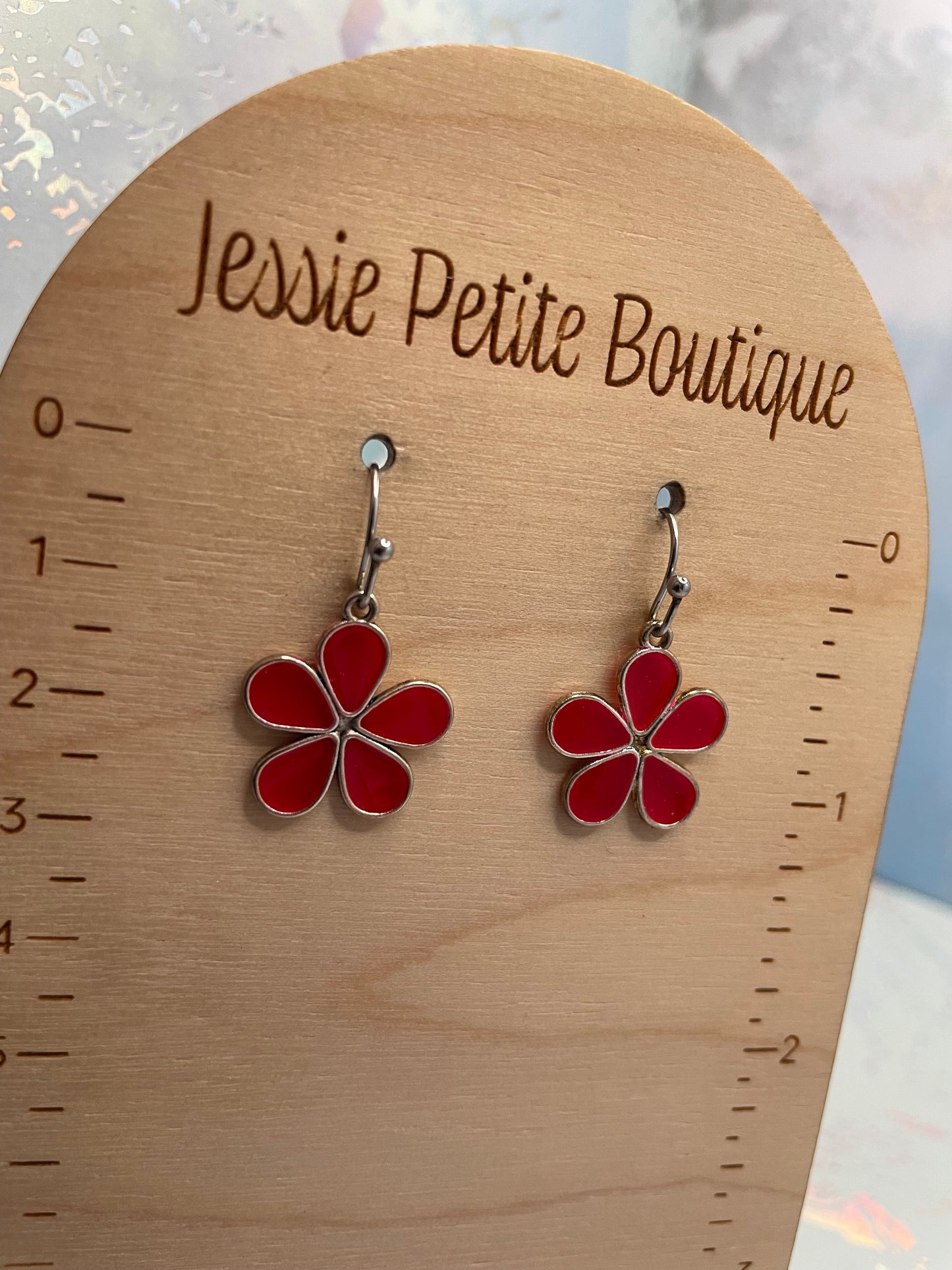 Boucles d’oreilles pendantes fleur –Acier Inoxydable+Sans Nickel