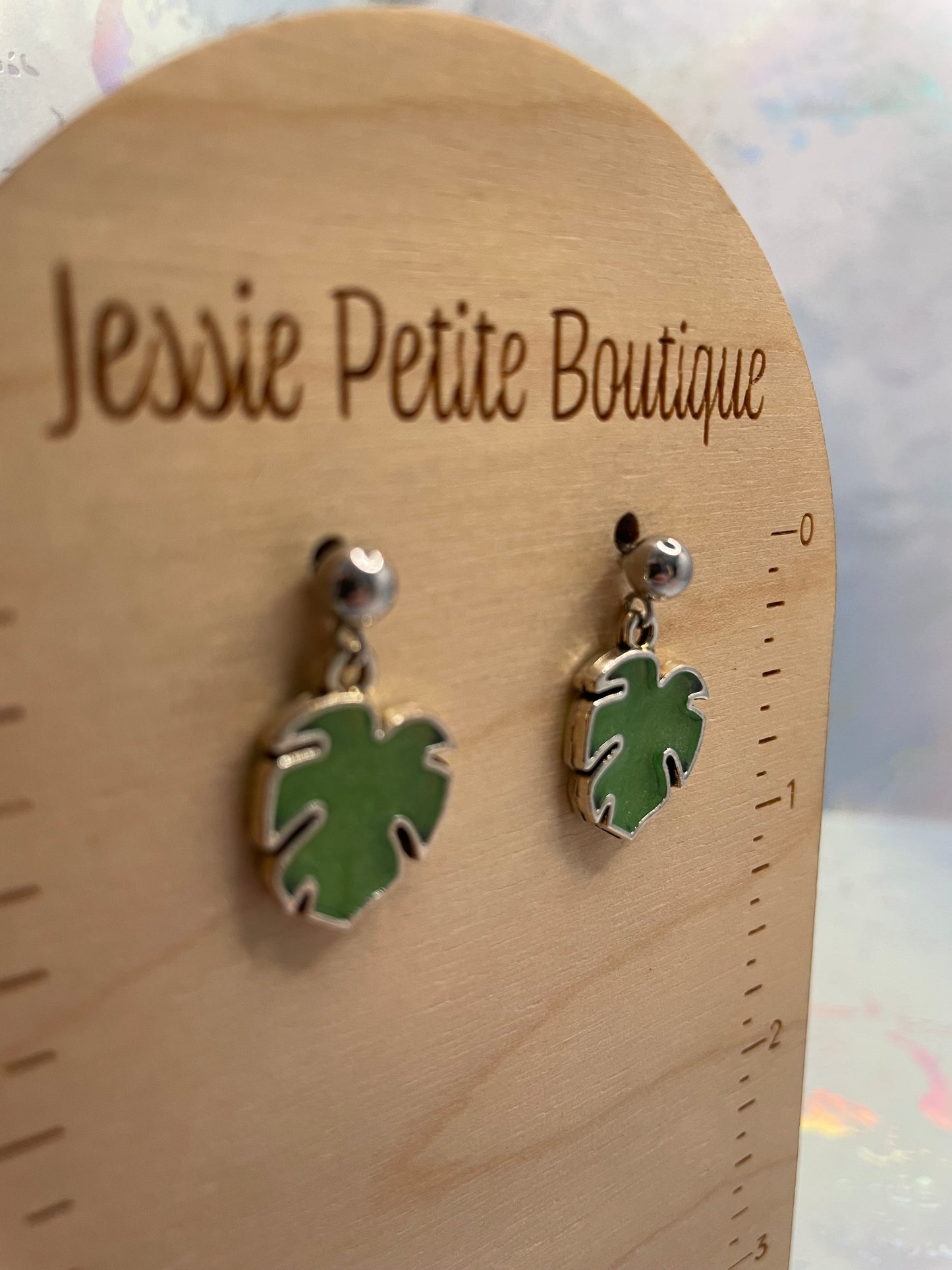 Monstera Leaf Dangle Earrings – Nickel Free