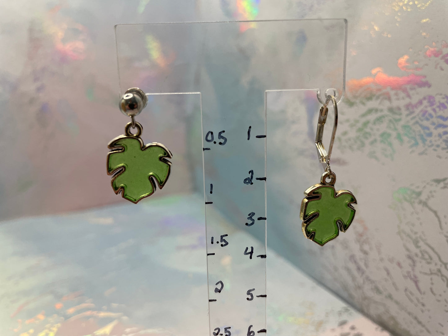 Monstera Leaf Dangle Earrings – Nickel Free