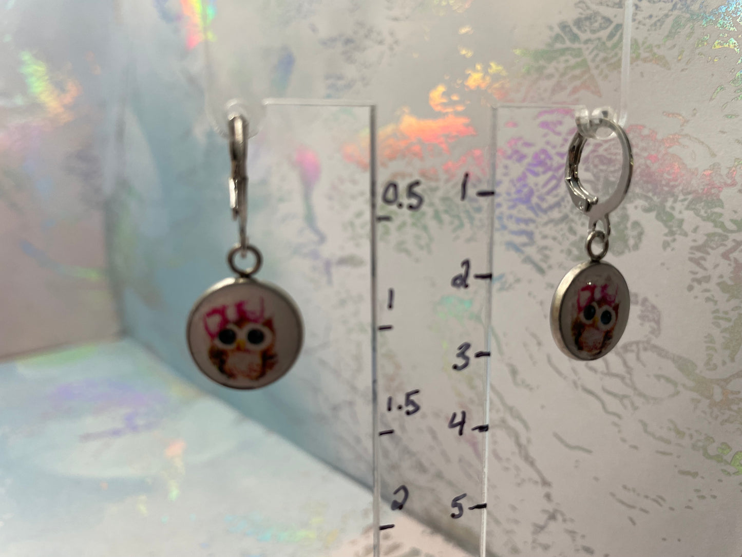 Boucles d’oreilles hibou dormeuse sans nickel