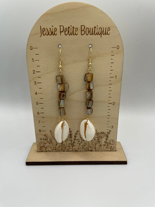 Boucles d'oreilles pendantes en coquillage