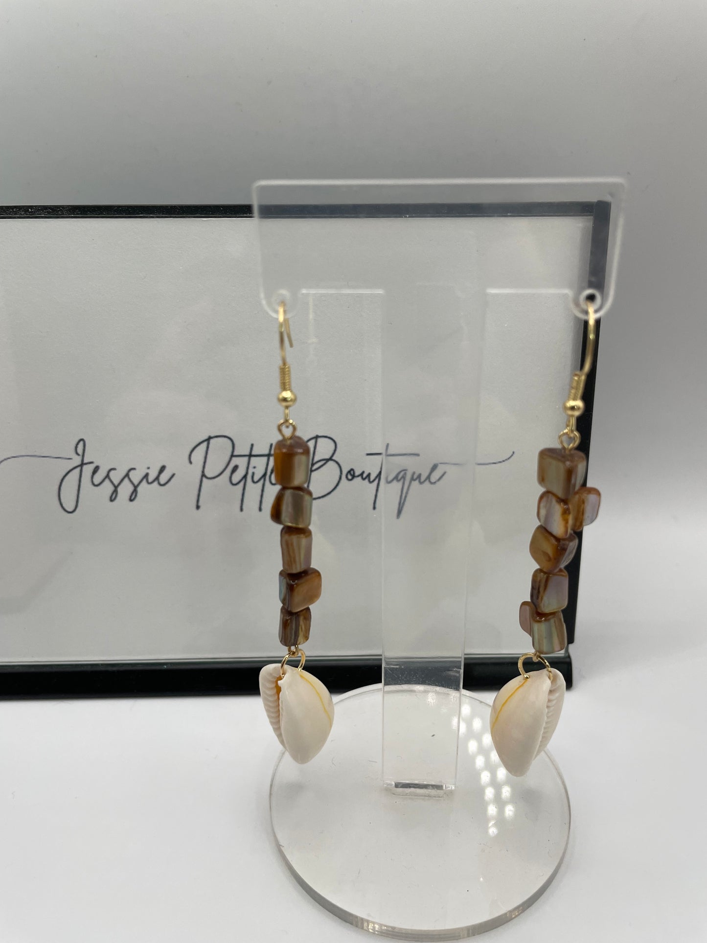 Boucles d'oreilles pendantes en coquillage