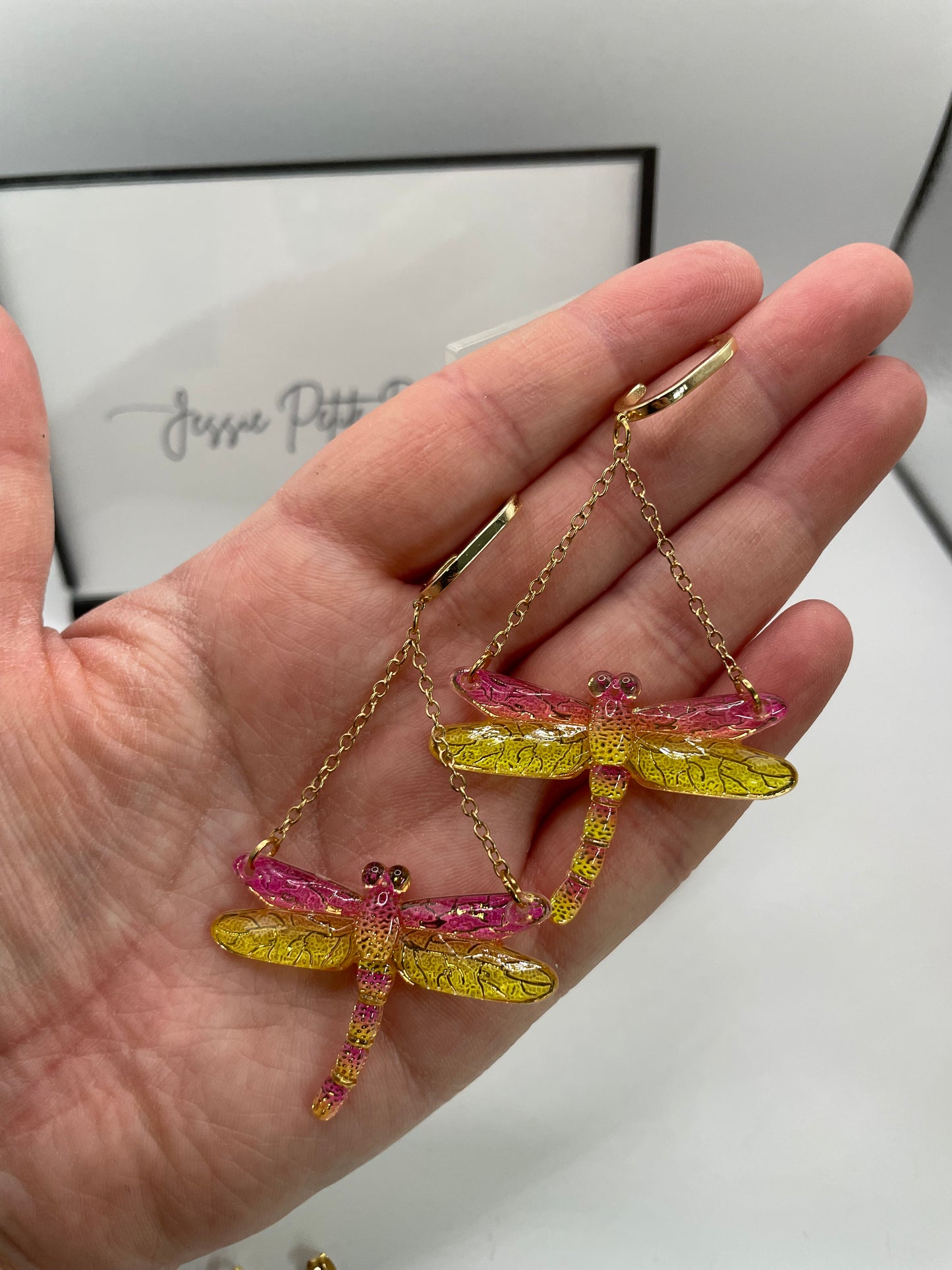 Ensemble Libellule en Rose et jaune- Edition limitée 
