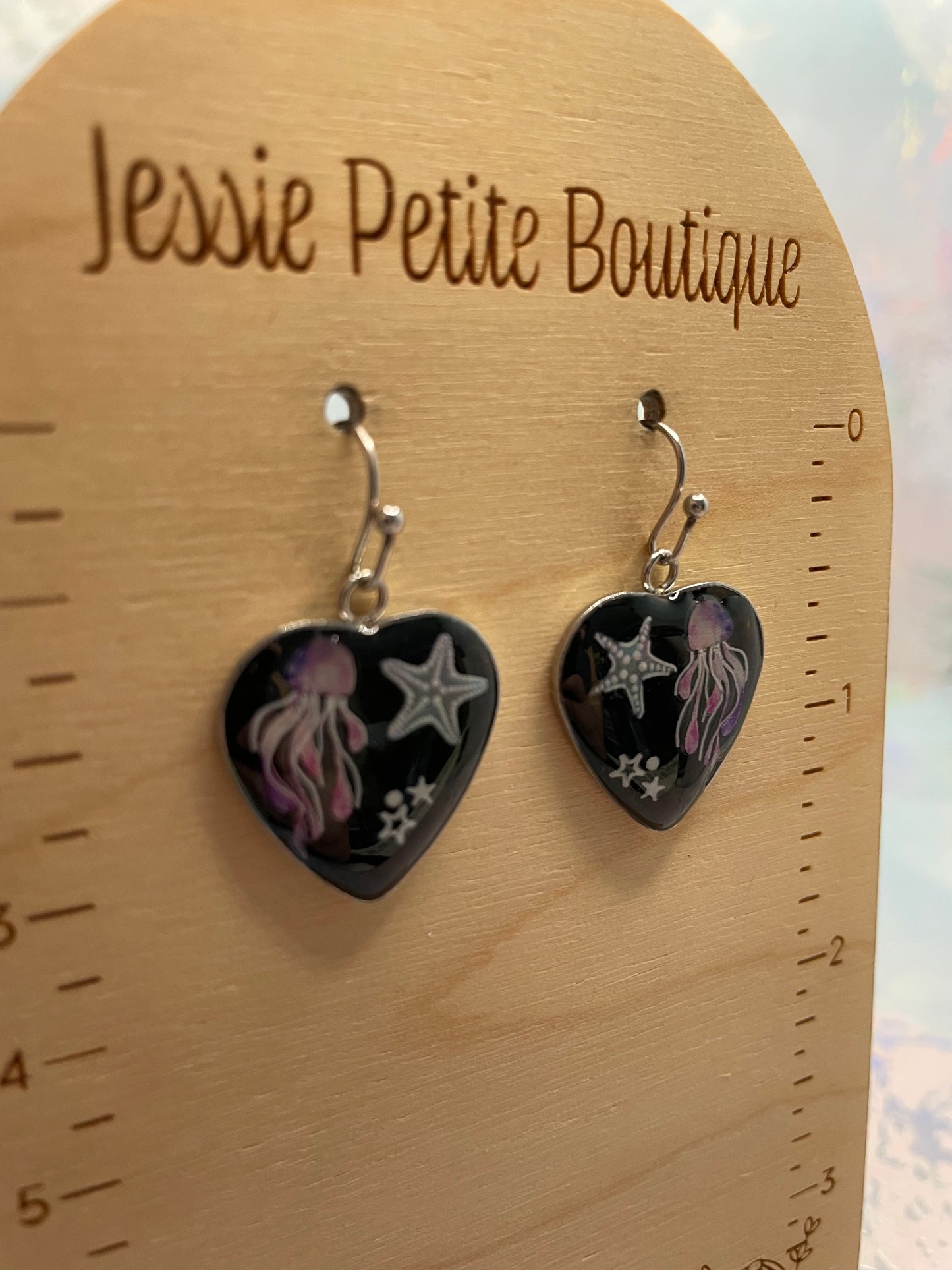 Boucles d’oreilles méduse en résine-Acier Inoxydable