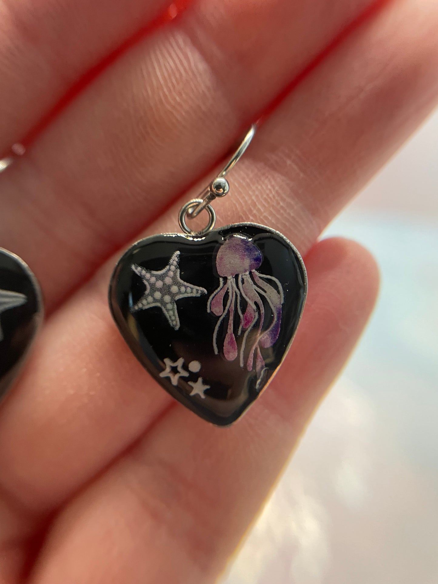 Boucles d’oreilles méduse en résine-Acier Inoxydable