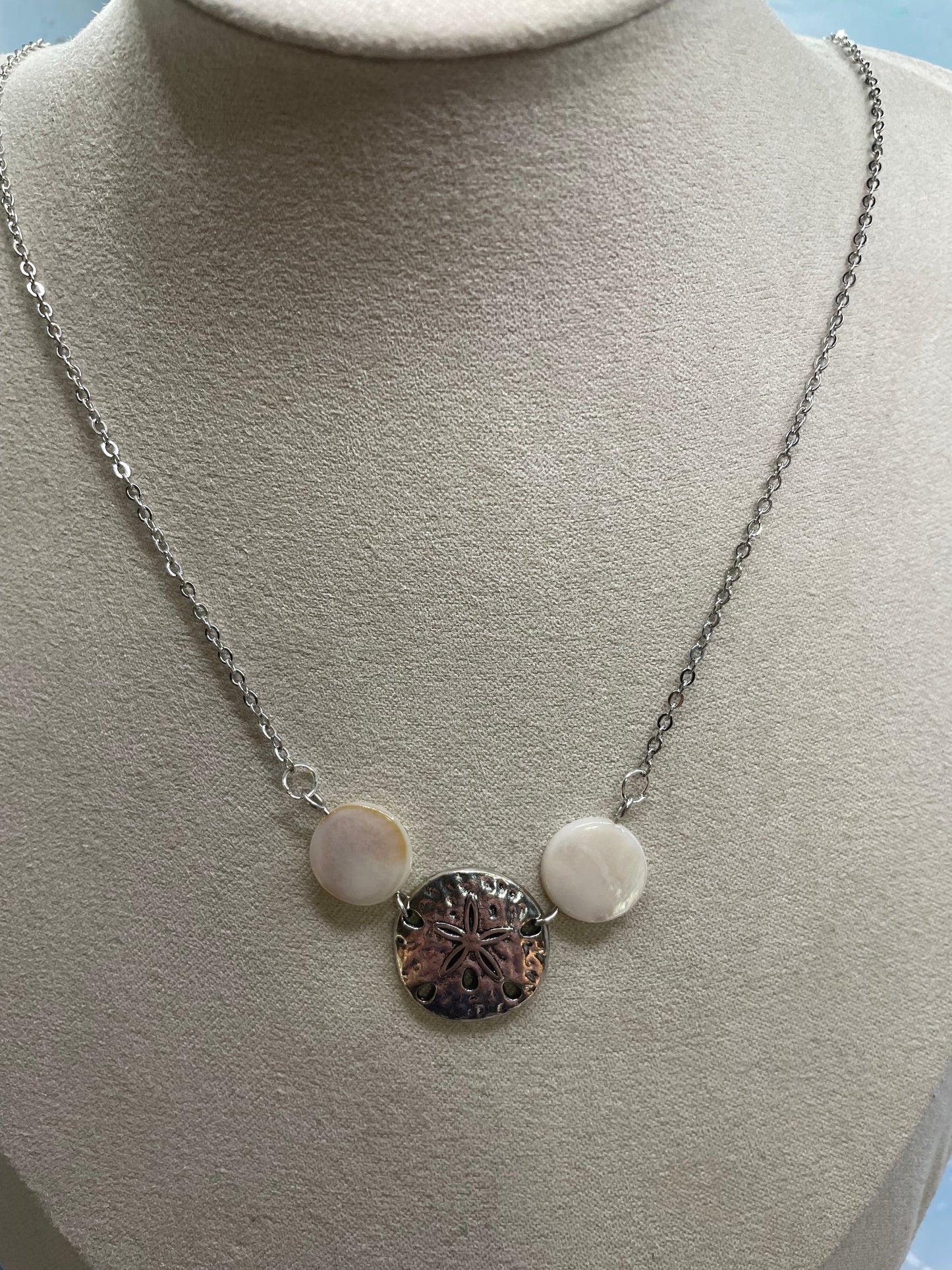 Sand Dollar & White Shell Necklace