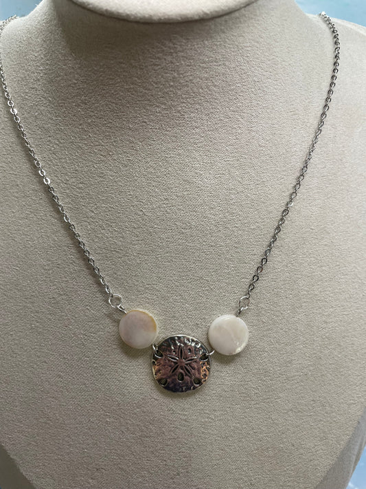 Sand Dollar & White Shell Necklace
