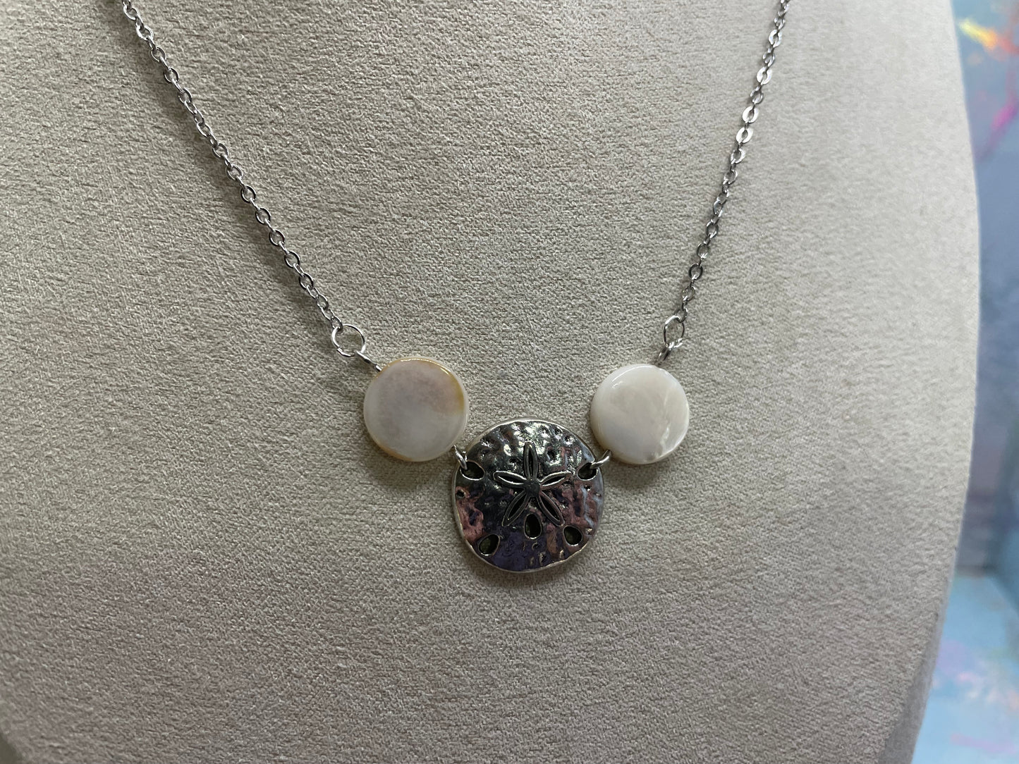 Sand Dollar & White Shell Necklace
