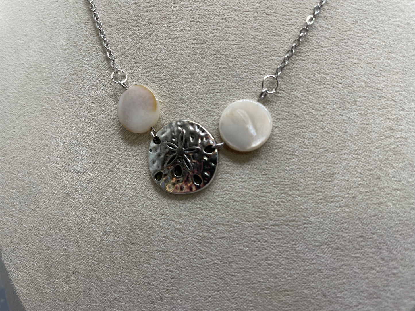 Sand Dollar & White Shell Necklace