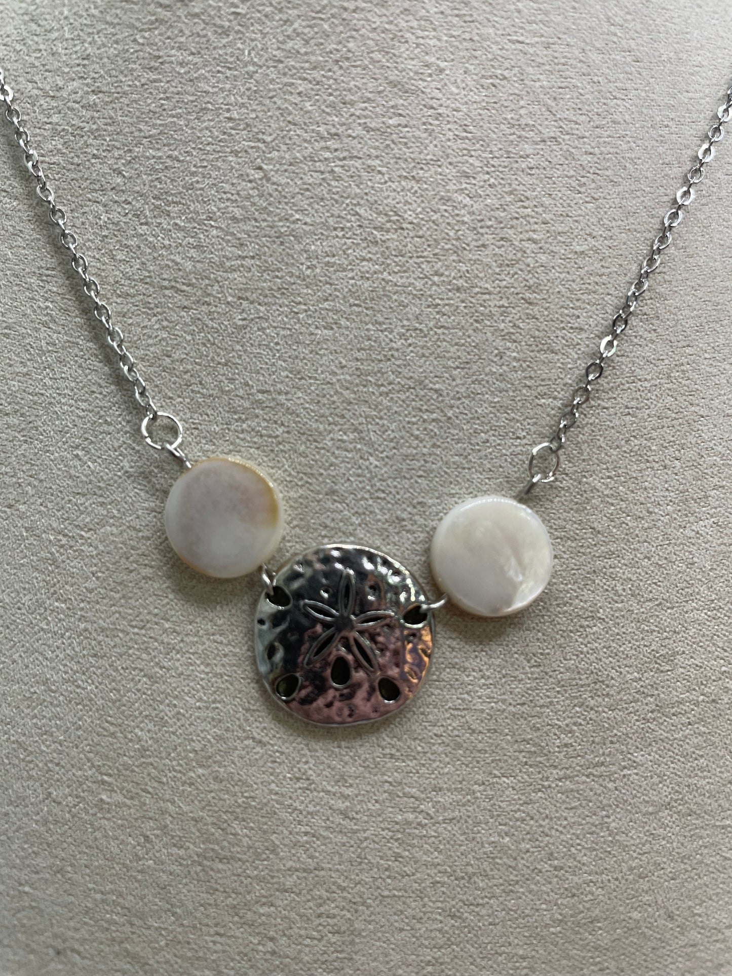 Sand Dollar & White Shell Necklace