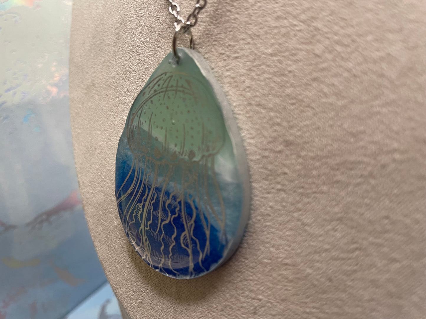 Collier goutte marine