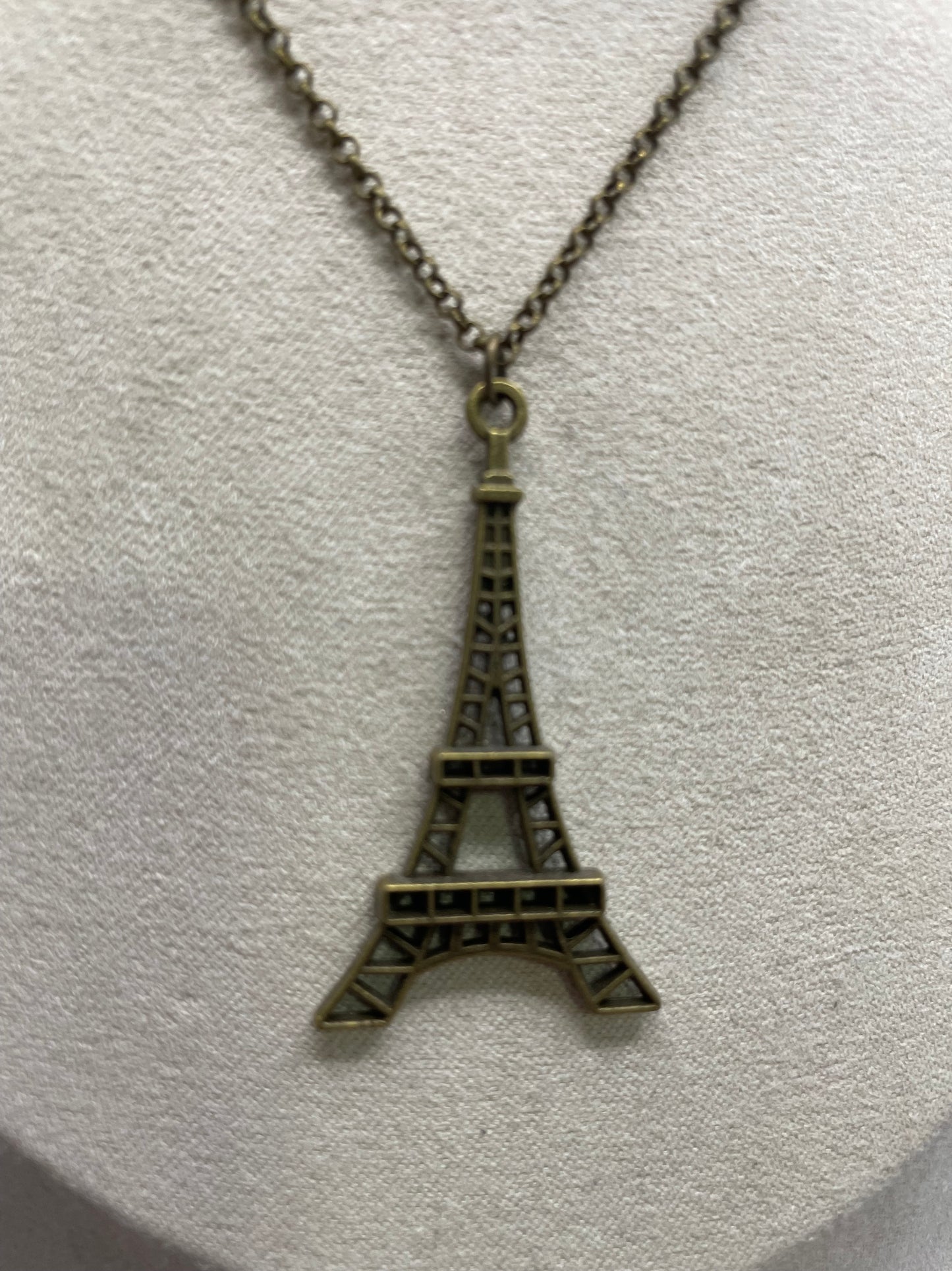 Bronze Eiffel Tower Necklace