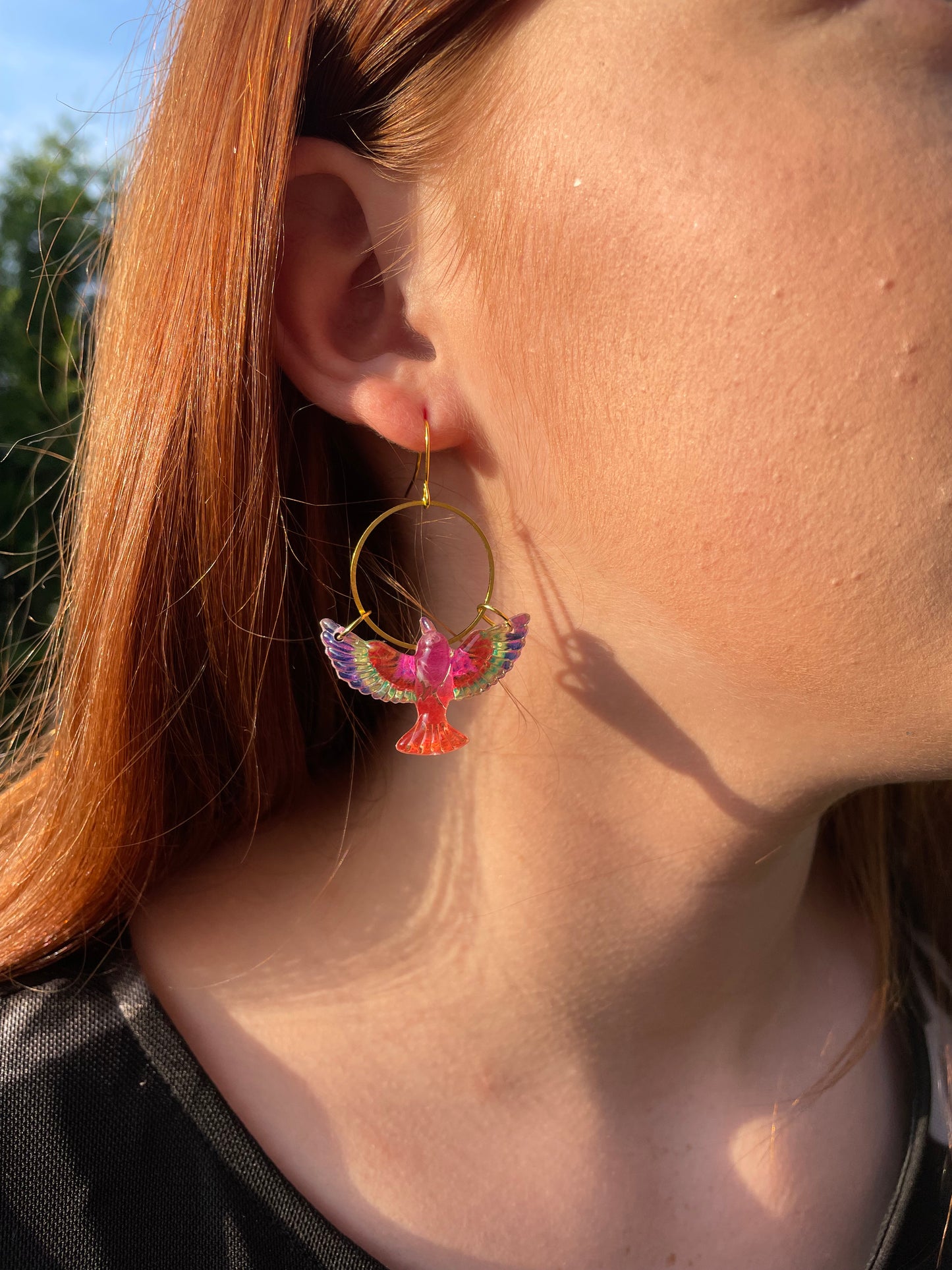 Boucles d'oreilles Oiseau sur un cercle – Édition limitée