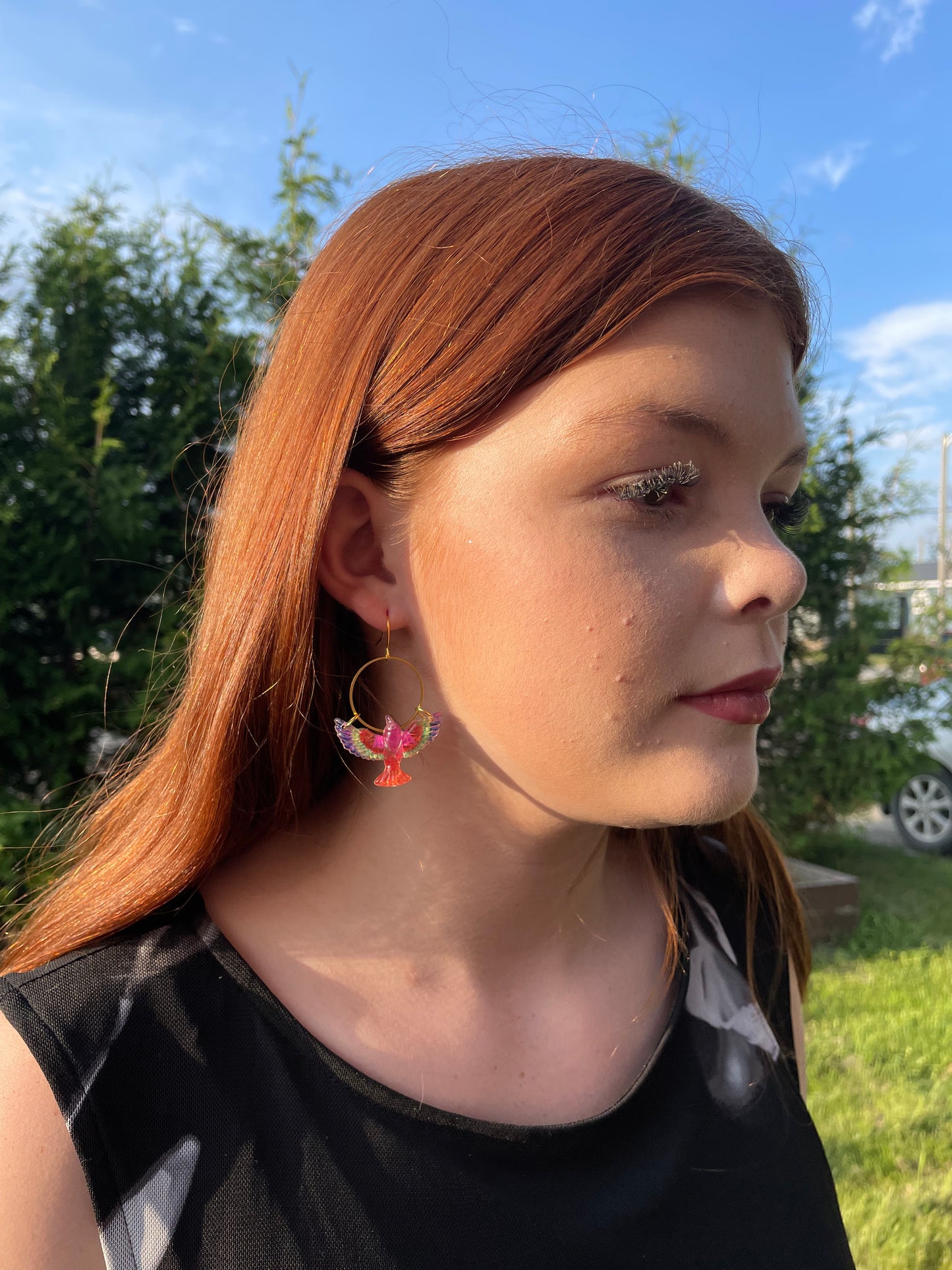 Boucles d'oreilles Oiseau sur un cercle – Édition limitée