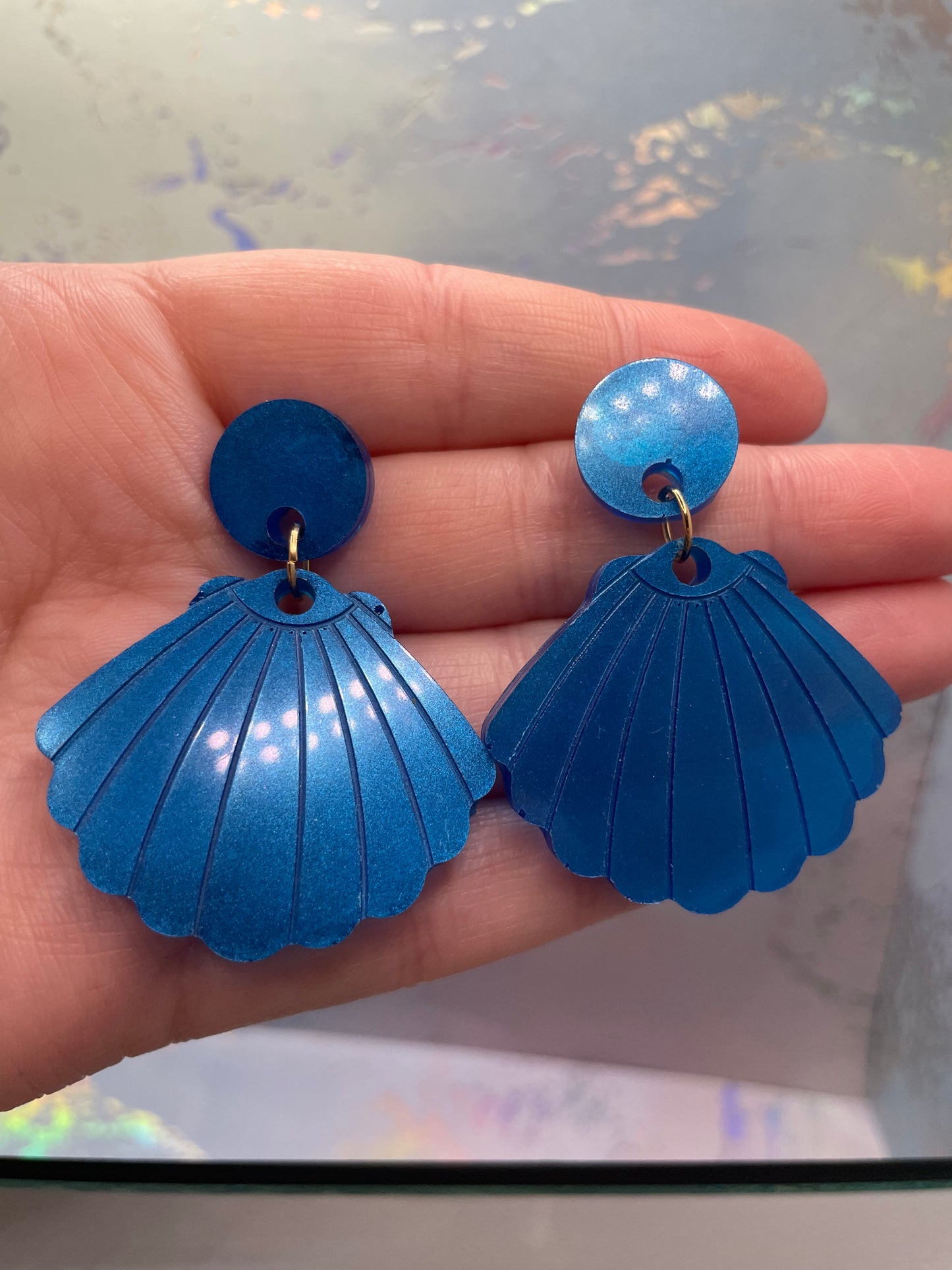 Kalita: Blue Shell Earrings