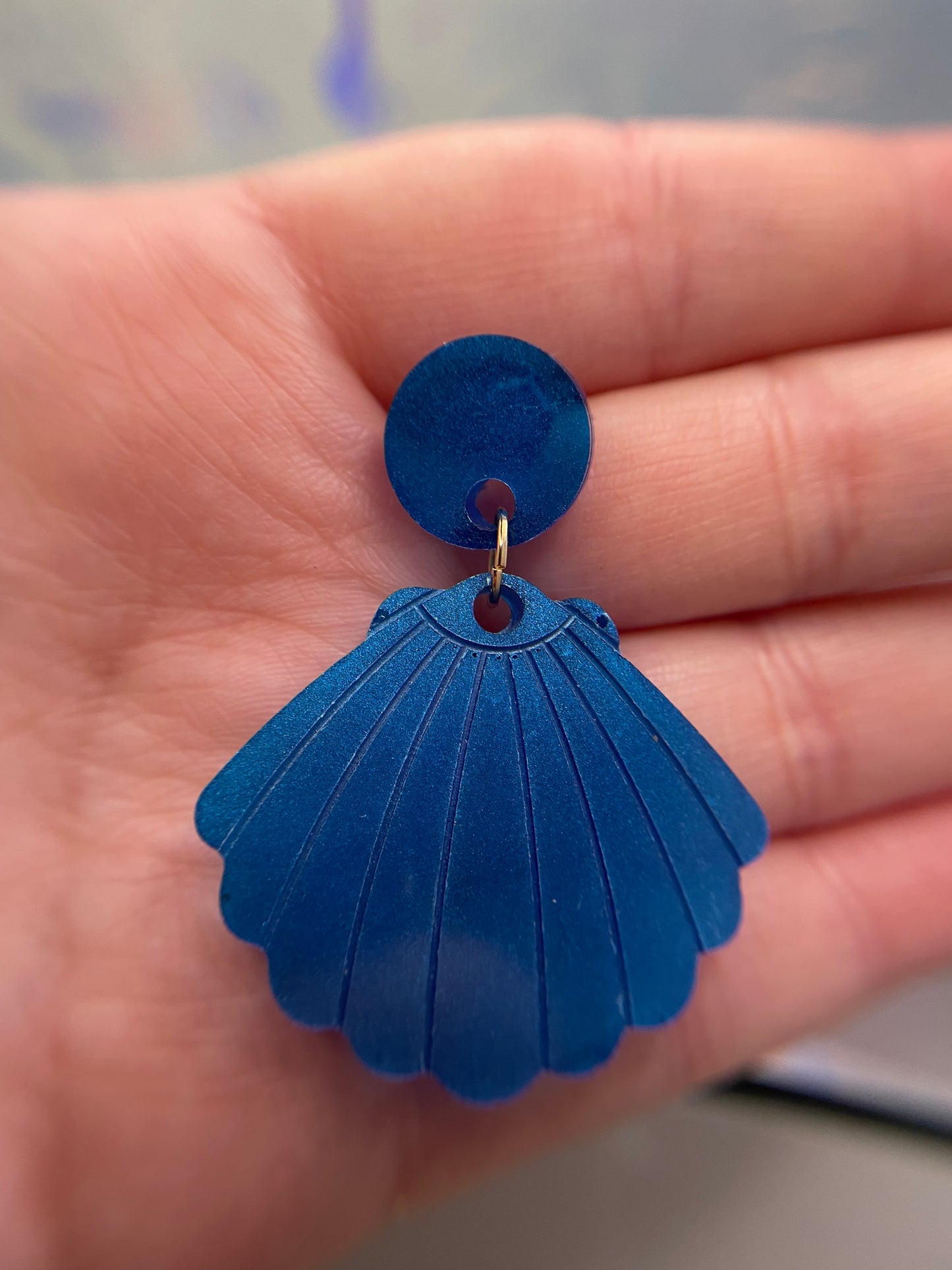 Kalita: Blue Shell Earrings